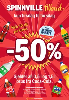 Forhåndsvisning av Coop Extra Spinnville tilbud kundeavis gyldig fra 26.05.2026