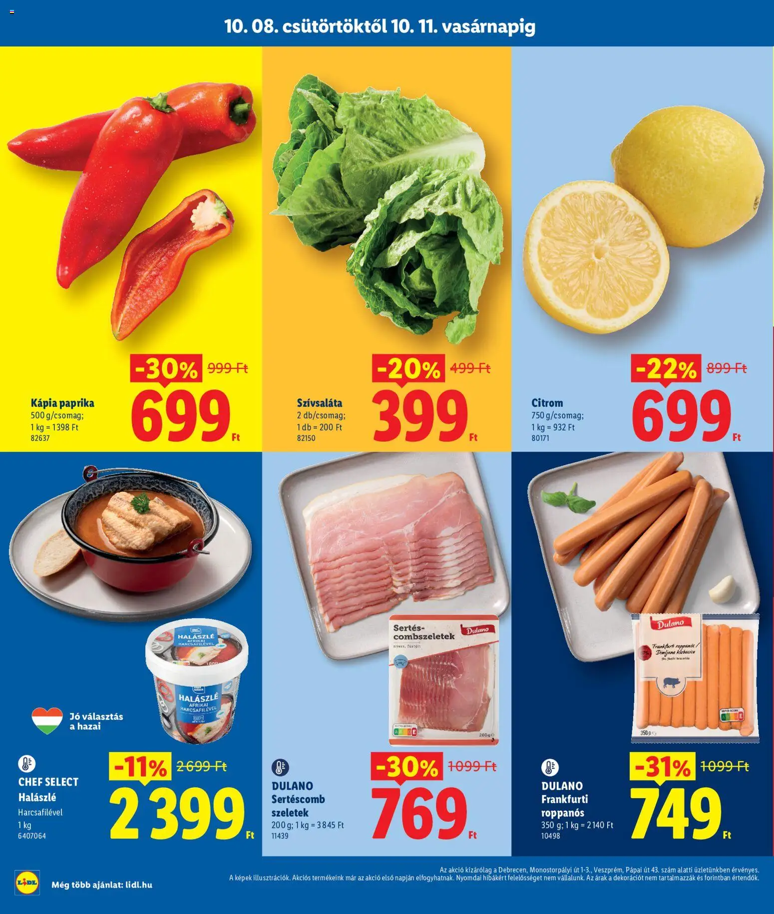 Lidl akciós ujság - amely érvényes a következő dátumtól: 2026.10.08. | Oldal: 2 | Termékek: Pápai, Sertéscomb, Halászlé, Kápia paprika