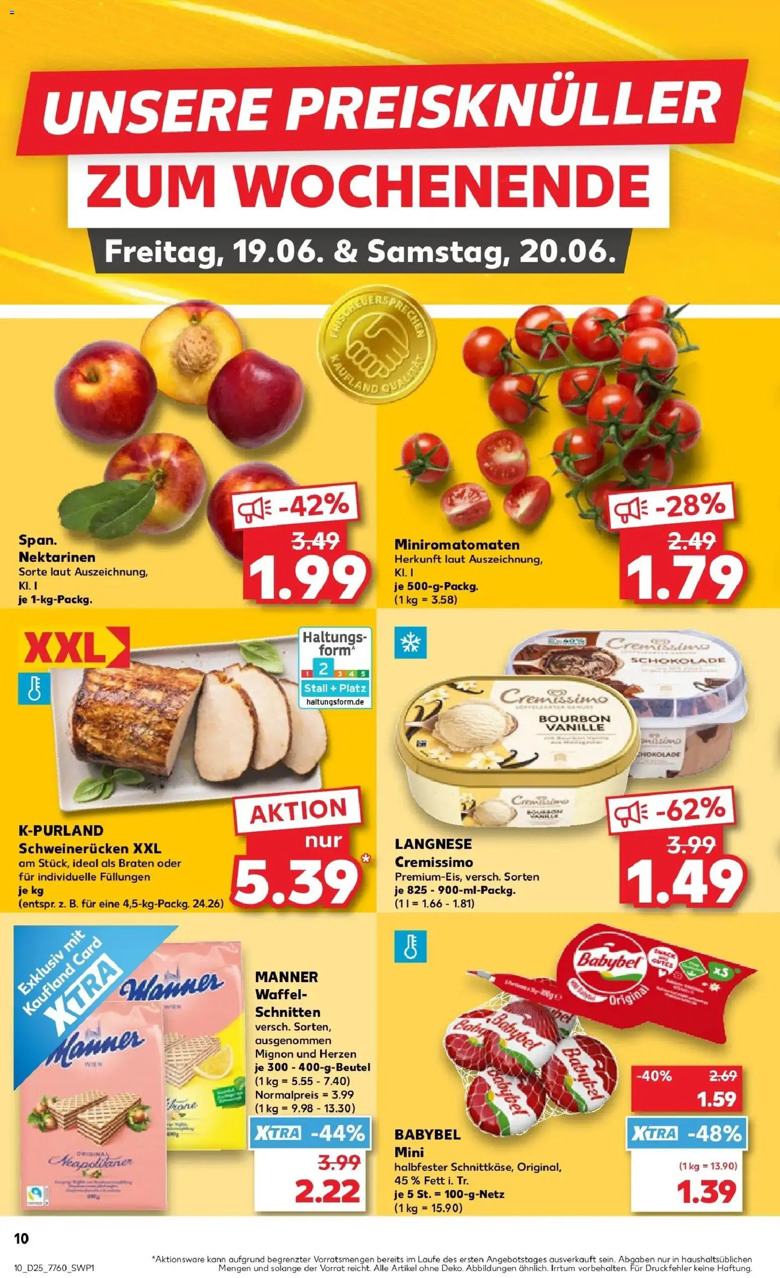 Kaufland Prospekt Biberach An Der Riß – gültig ab 15.06.2026 | Seite: 21 | Produkte: Cremissimo, Nektarinen, Schweinerucken, Bourbon