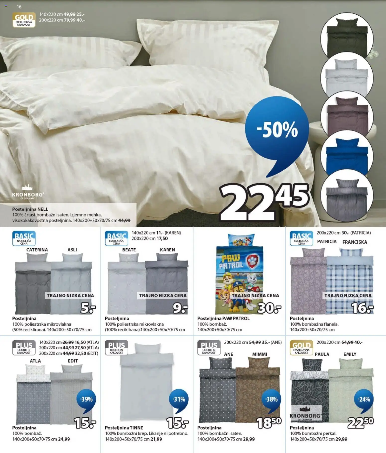 Novi JYSK katalog ponudbe – veljaven od 26.08.2026 | Stran: 16 | Izdelki: Posteljnina