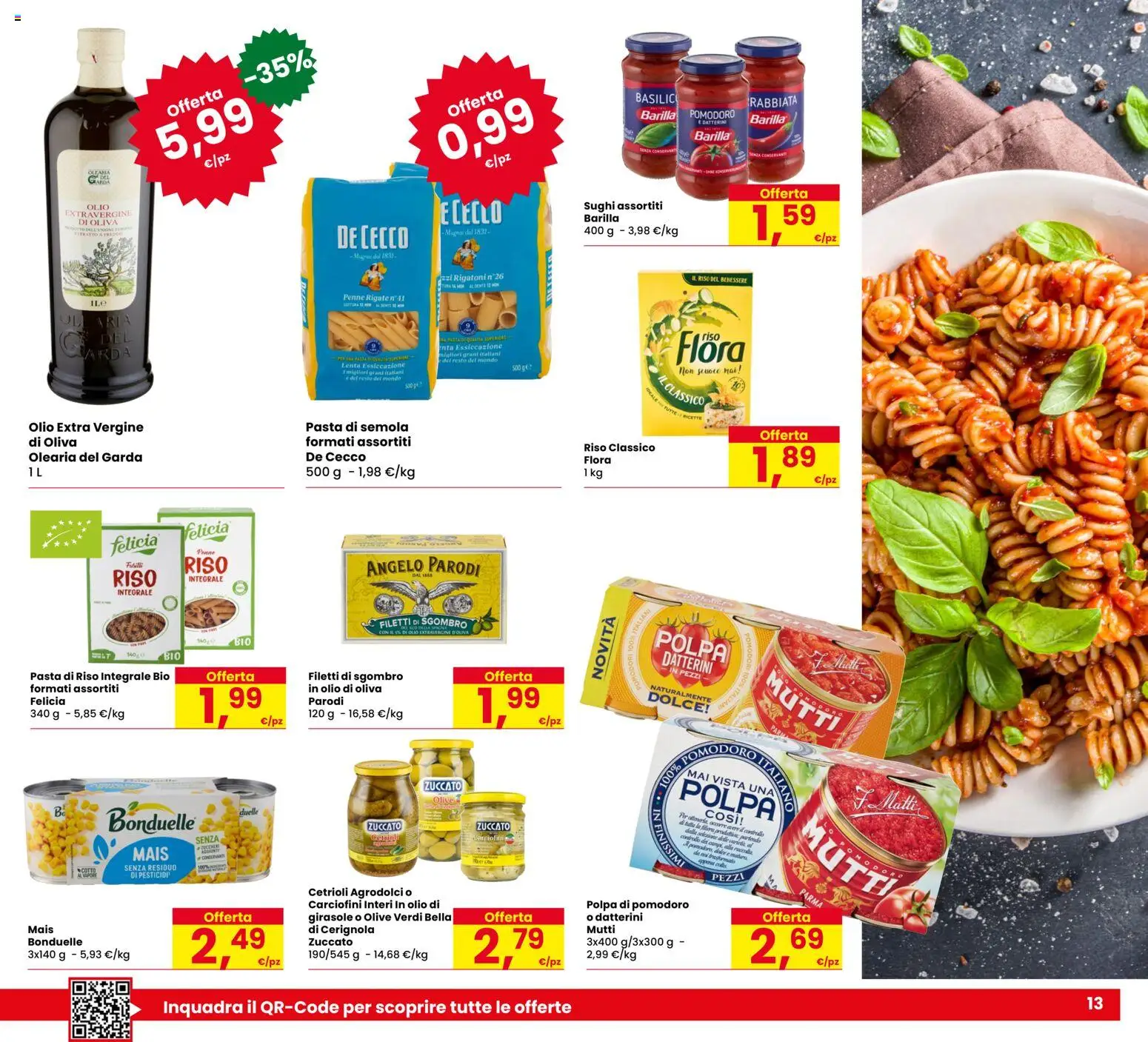 Volantino Despar del 09.04.2026 | Pagina: 13 | Prodotti: Cetrioli, Pomodoro, Mutti, Penne