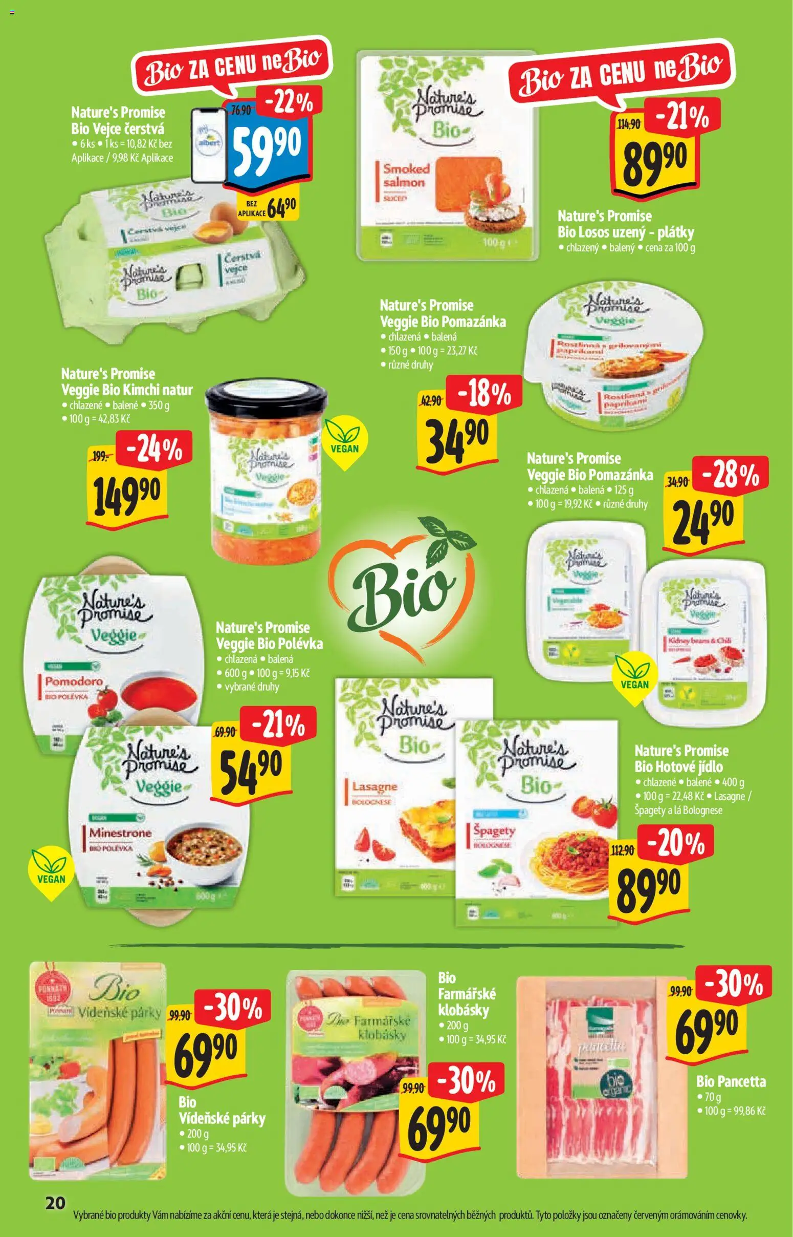 Albert katalog - Hypermarket - Bio od 02.09.2026 | Strana: 20 | Produkty: Vegan, Vídeňské párky, Losos, Pancetta
