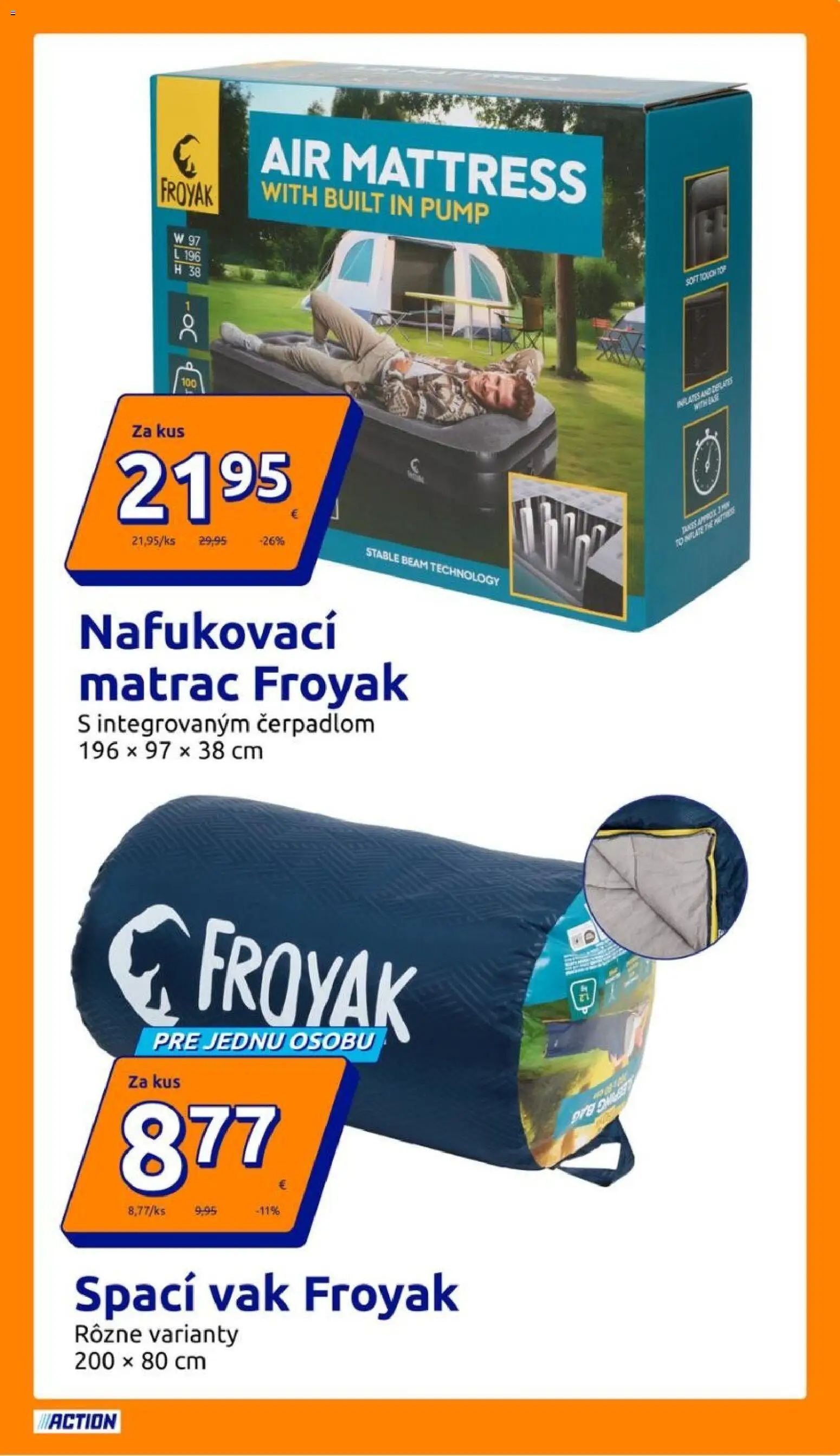 Nové Action akcie – leták je platný od 17.06.2026 | Strana: 9 | Produkty: Matrac, Nafukovací matrac