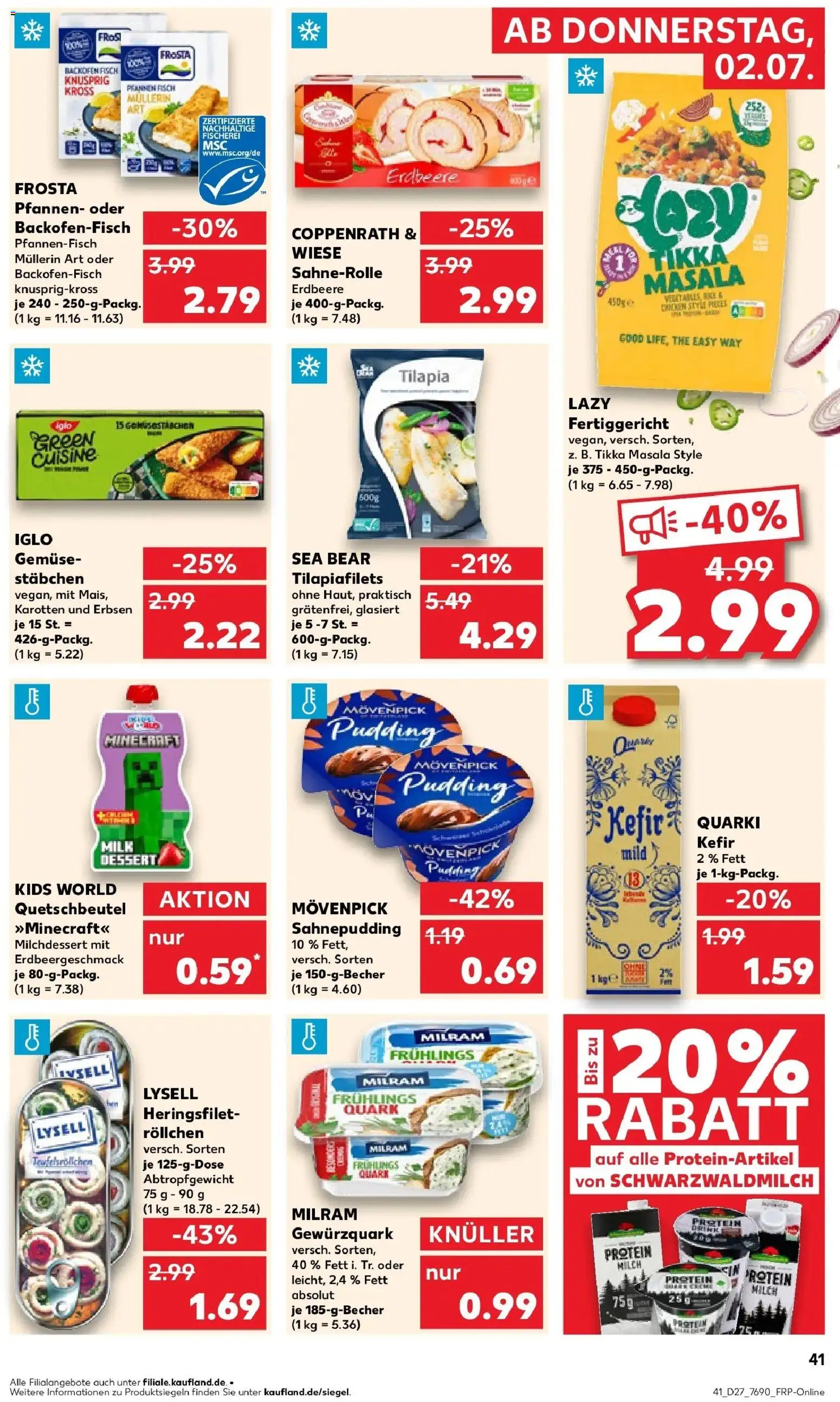 Kaufland Prospekt Öhringen – gültig ab 29.06.2026 | Seite: 52 | Produkte: Quark, Iglo, Pudding, Fisch