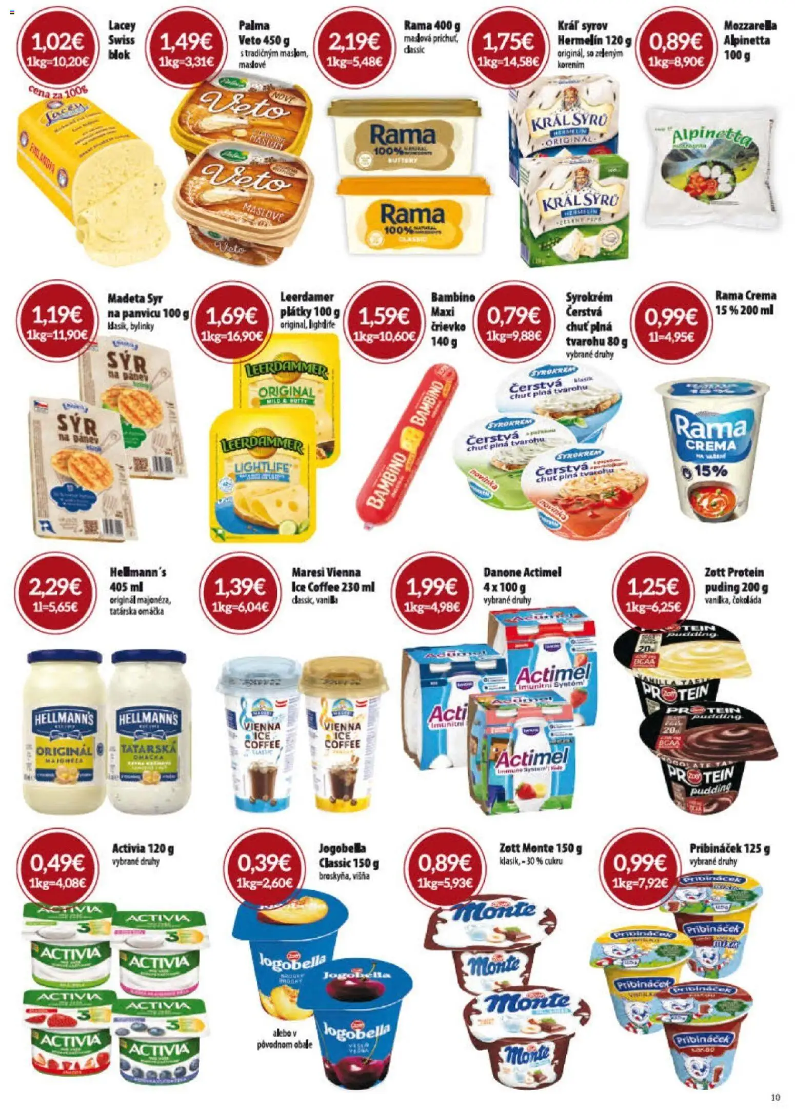 Nové KARMEN CBA akcie – leták je platný od 04.06.2026 | Strana: 10 | Produkty: Mozzarella, Protein, Tatárska omáčka, Rama