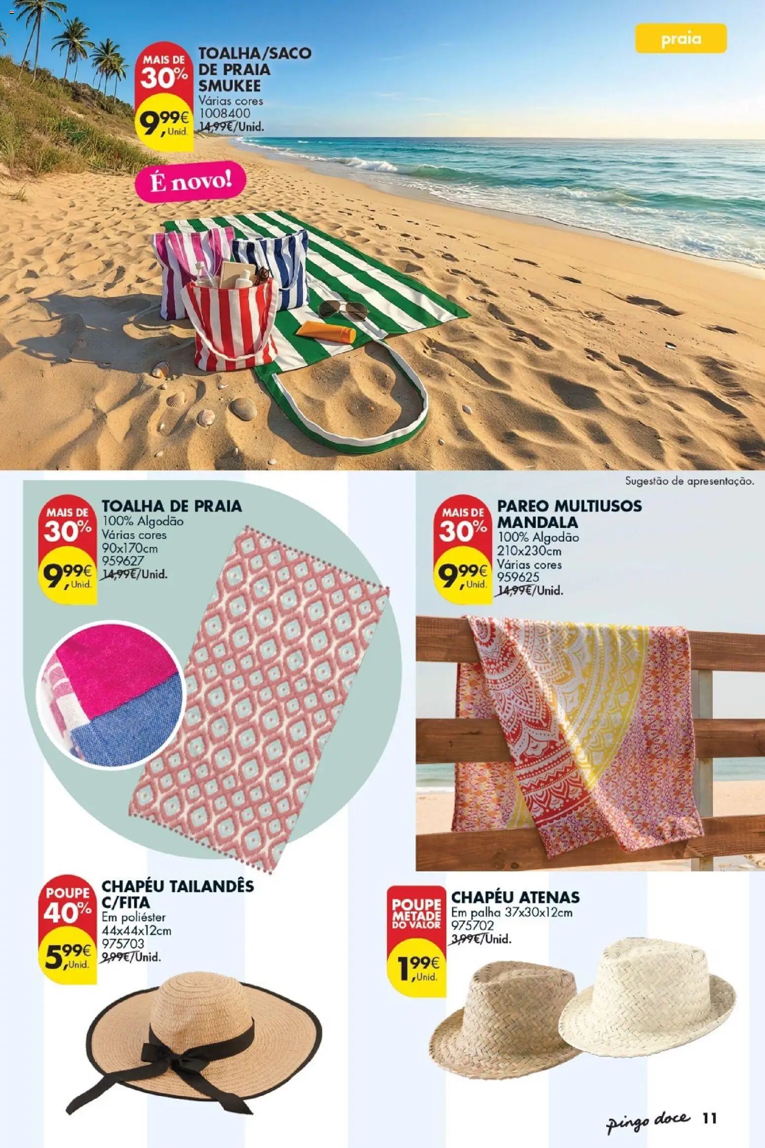 Pingo Doce Bazar Verão 2 │ válido de 30/06/2026 | Página: 11 | Produtos: Chapéu, Algodão