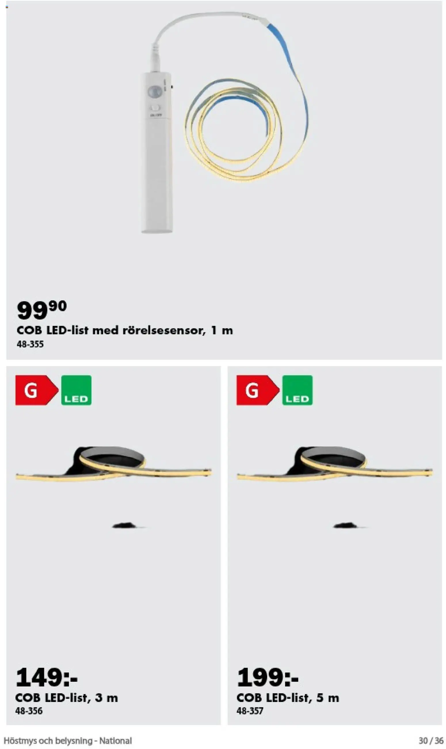 Biltema reklamblad aktuell från 01/09/2026 | Sida: 30 | Produkter: Belysning