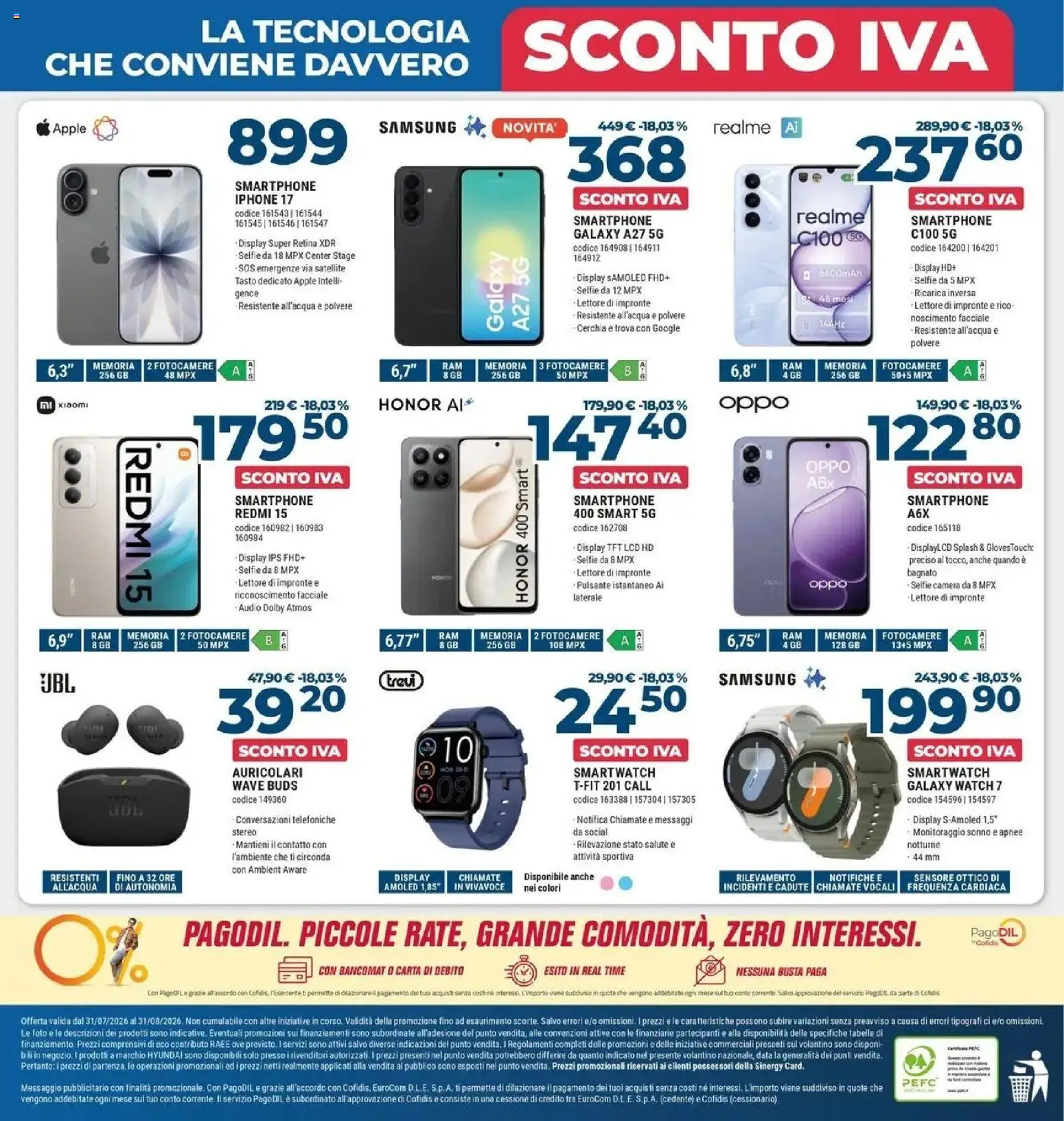 ﻿Trony volantino dal ﻿31/07/2026﻿ > ﻿Anteprima | Pagina: 8 | Prodotti: Iphone, Data, Audio, Smartwatch