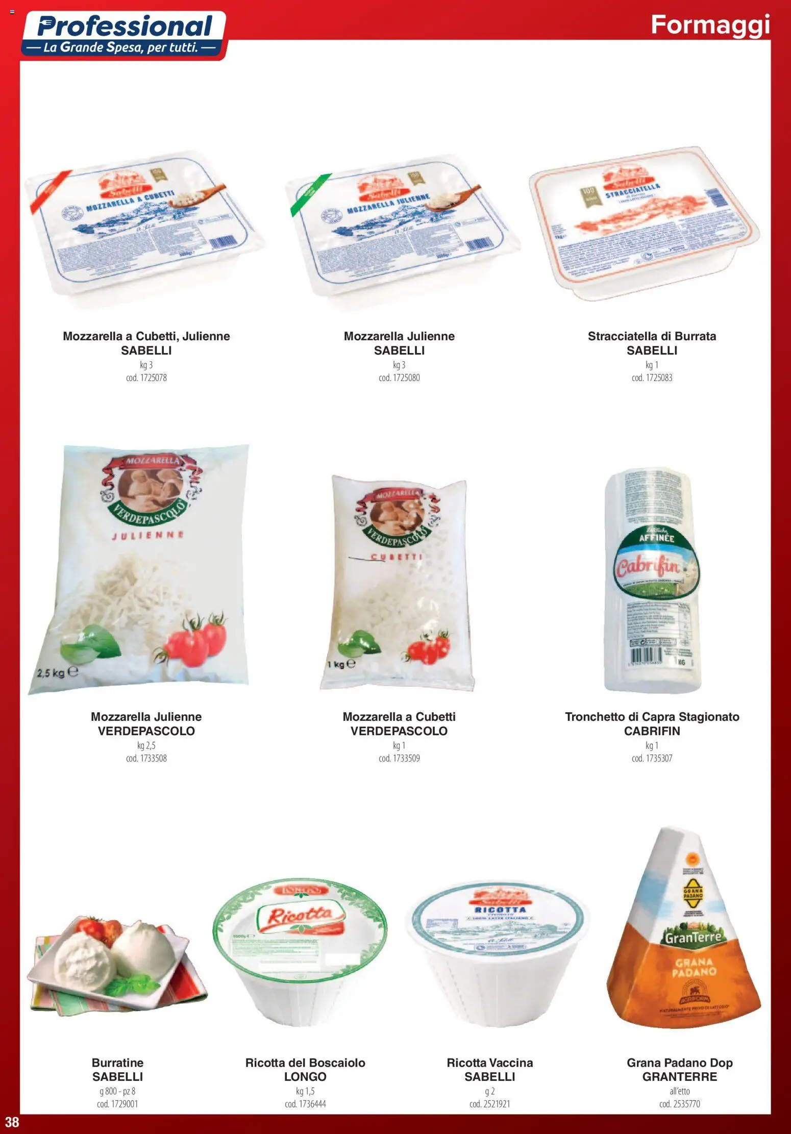 Volantino Carrefour del 01.06.2026 | Pagina: 38 | Prodotti: Grana Padano, Ricotta, Burrata, Stracciatella