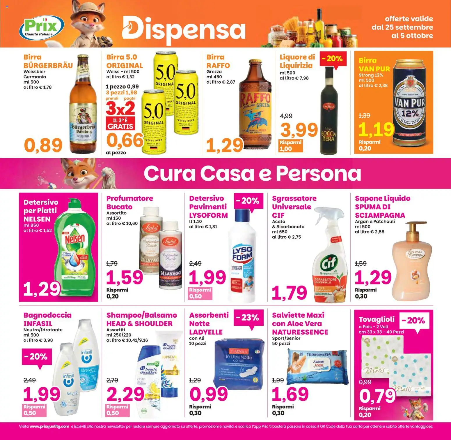 Volantino Prix del 25/09/2026 | Pagina: 19 | Prodotti: Birra, Sgrassatore, Liquore, Aloe vera
