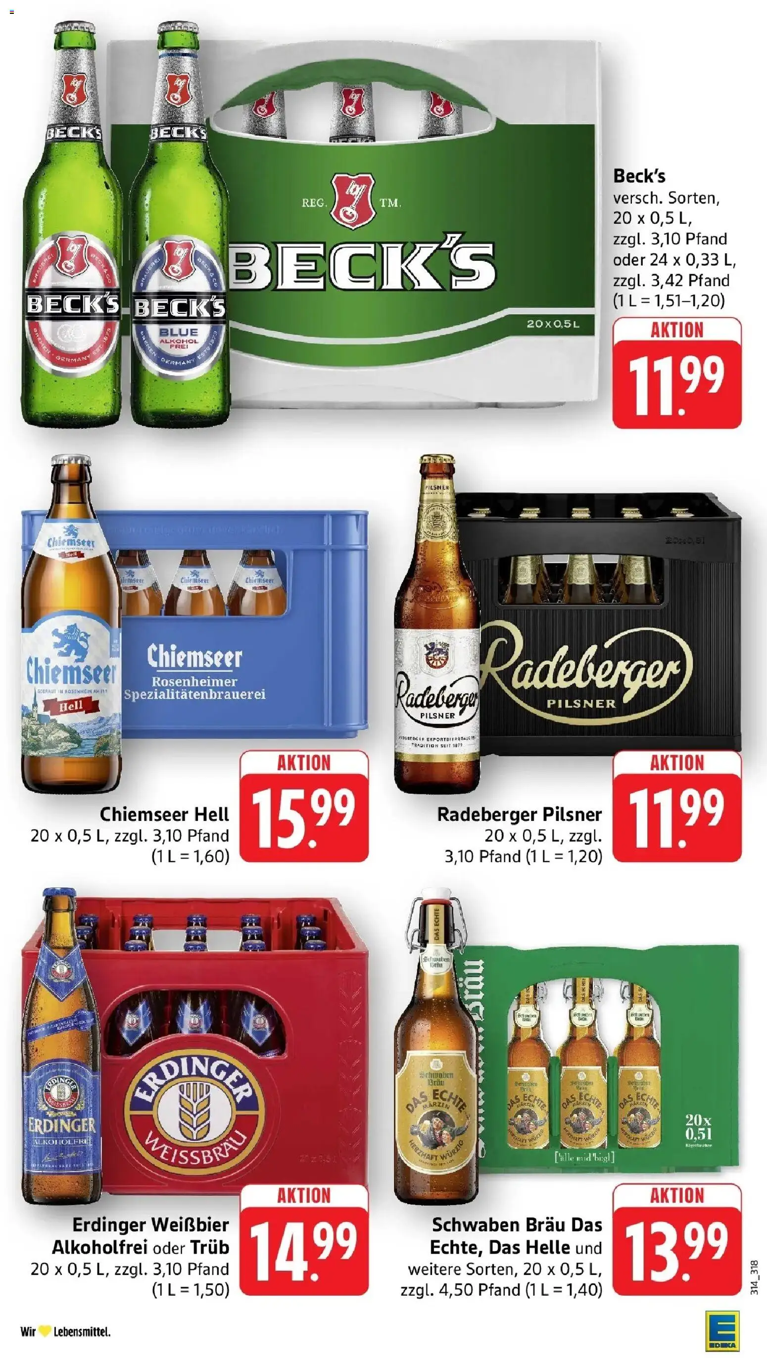 Edeka prospekt Möglingen	 – gültig ab 04.05.2026 | Seite: 45 | Produkte: Erdinger, Weißbier, Radeberger pilsner