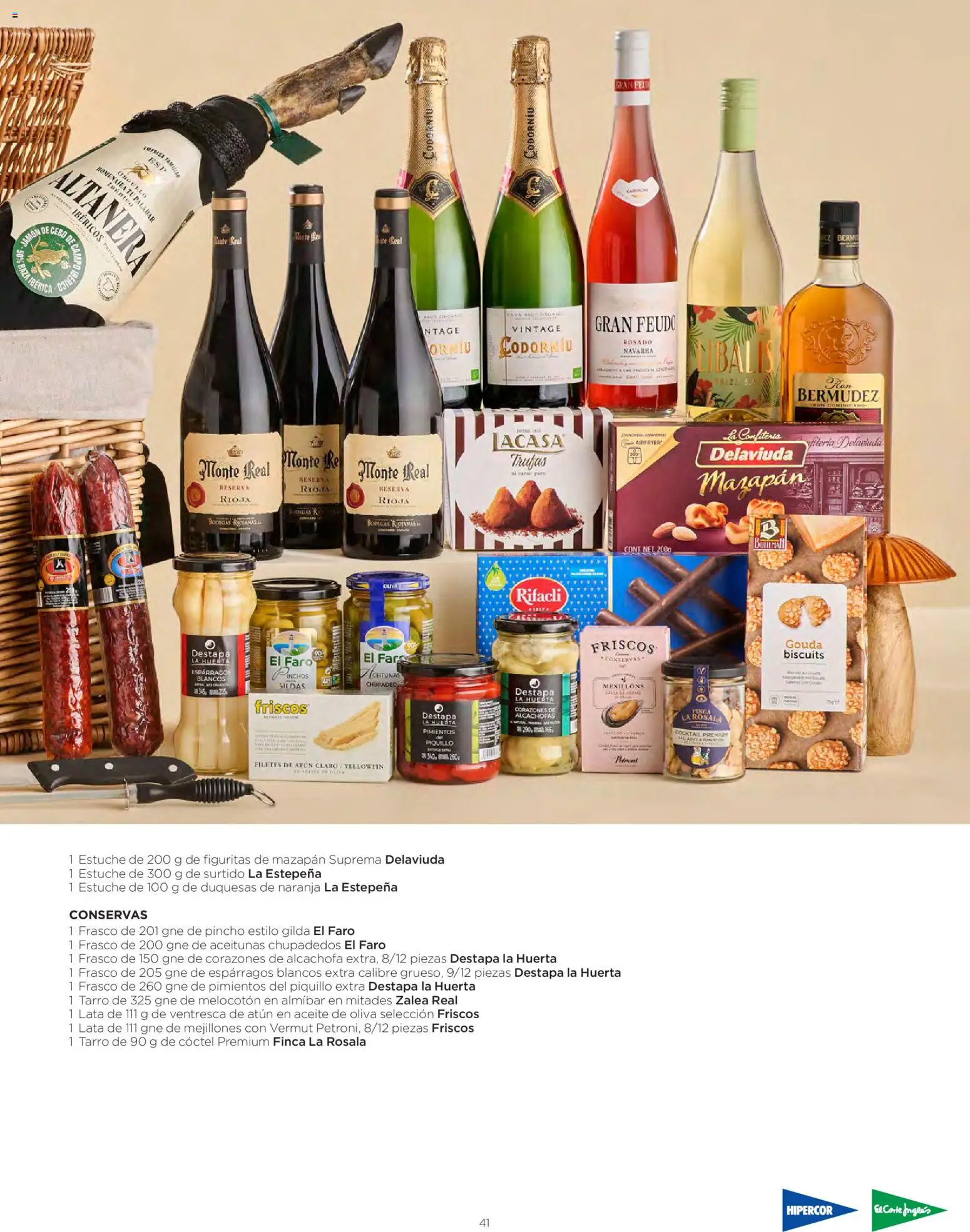 El Corte Inglés Cestas Navidad 2026 │ válido desde el 08/10/2026 | Página: 41 | Productos: Vermut, Conservas, Aceite, Aceite de oliva
