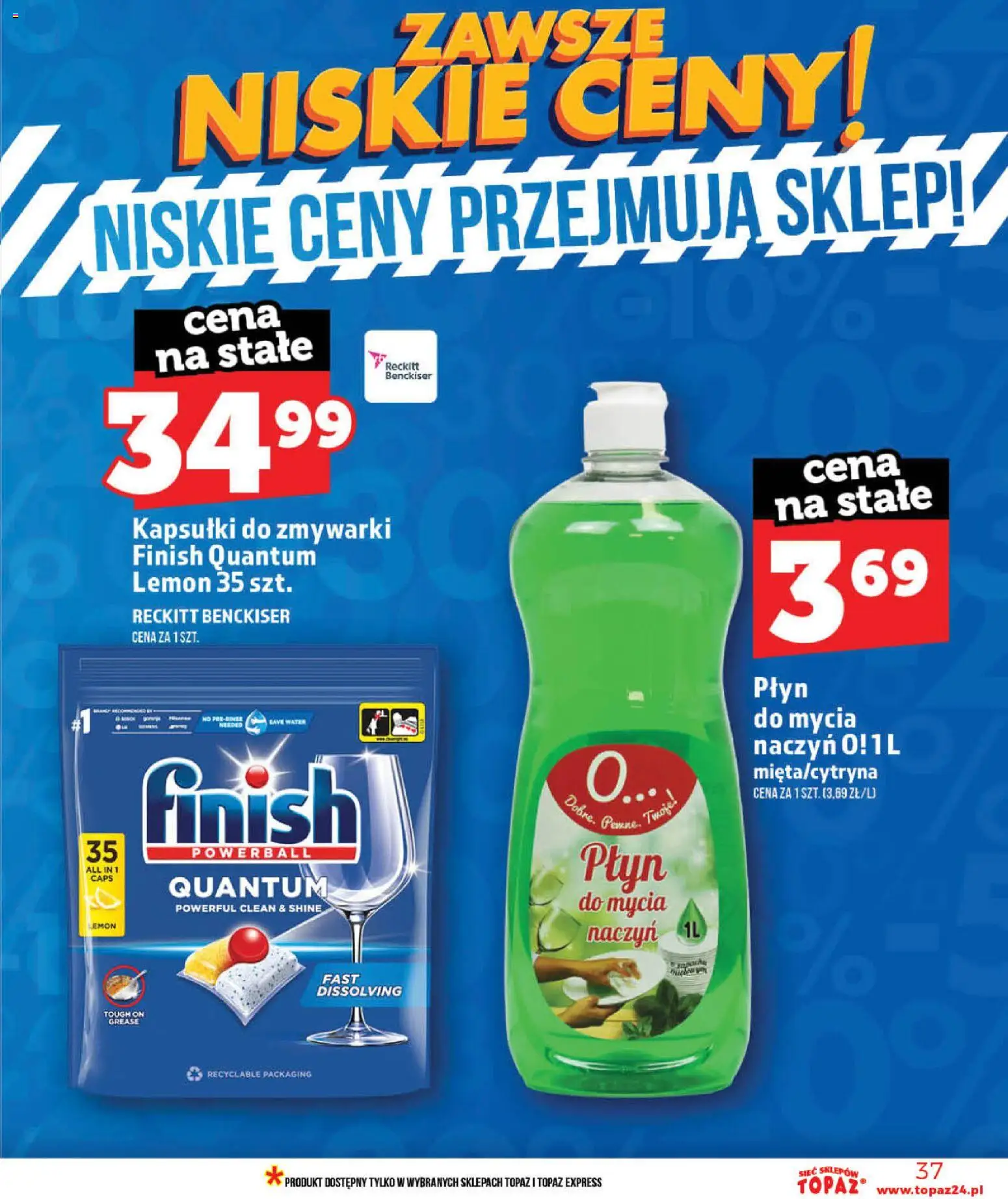 Topaz gazetka - MAZ od 28.05.2026 | Strona: 37 | Produkty: Finish, Kapsułki do zmywarki