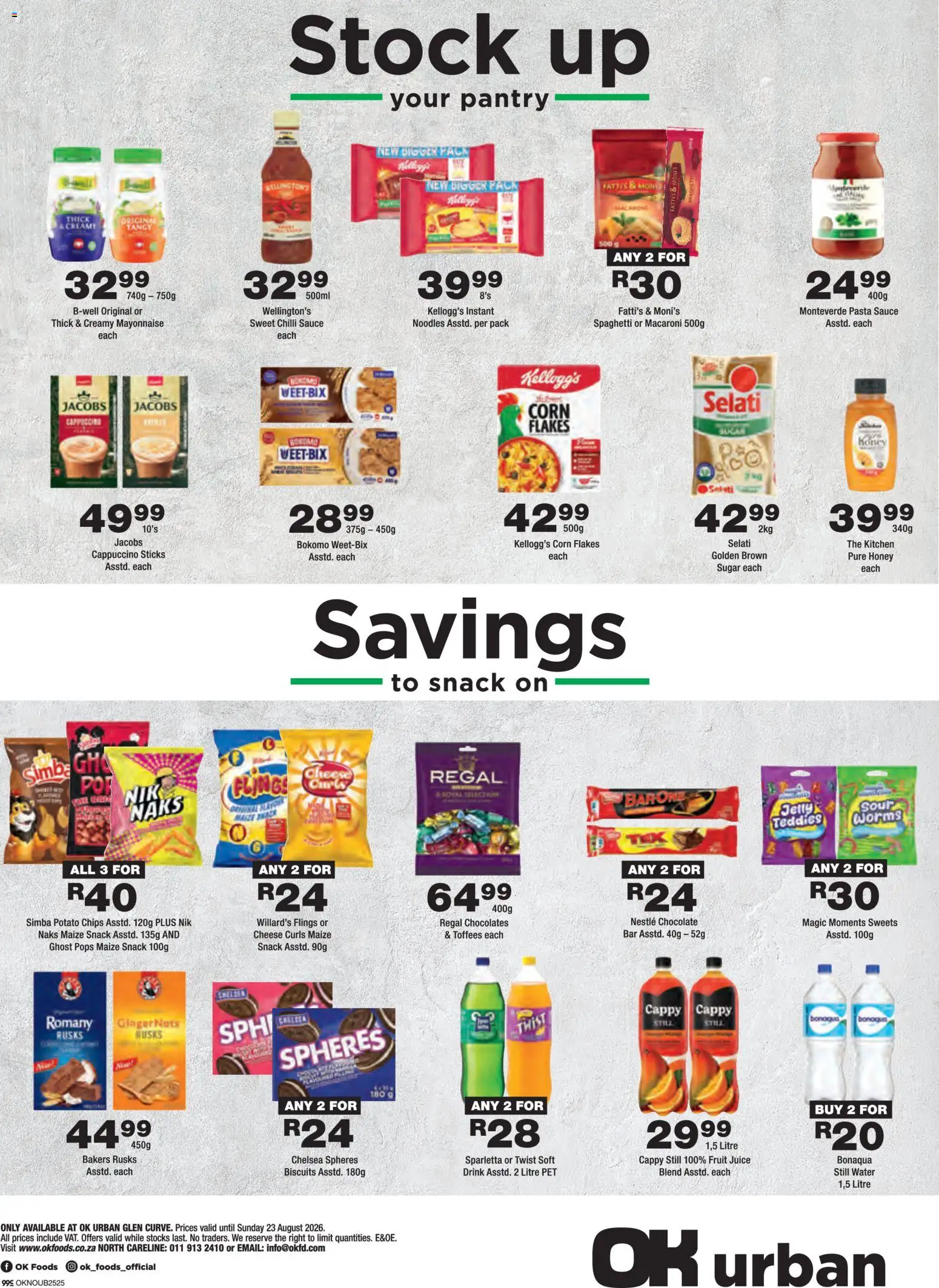 New OK Foods catalogue – valid from 12/08/2026 | Page: 4 | Products: Sweets, Corn flakes, Mayonnaise, Sauce