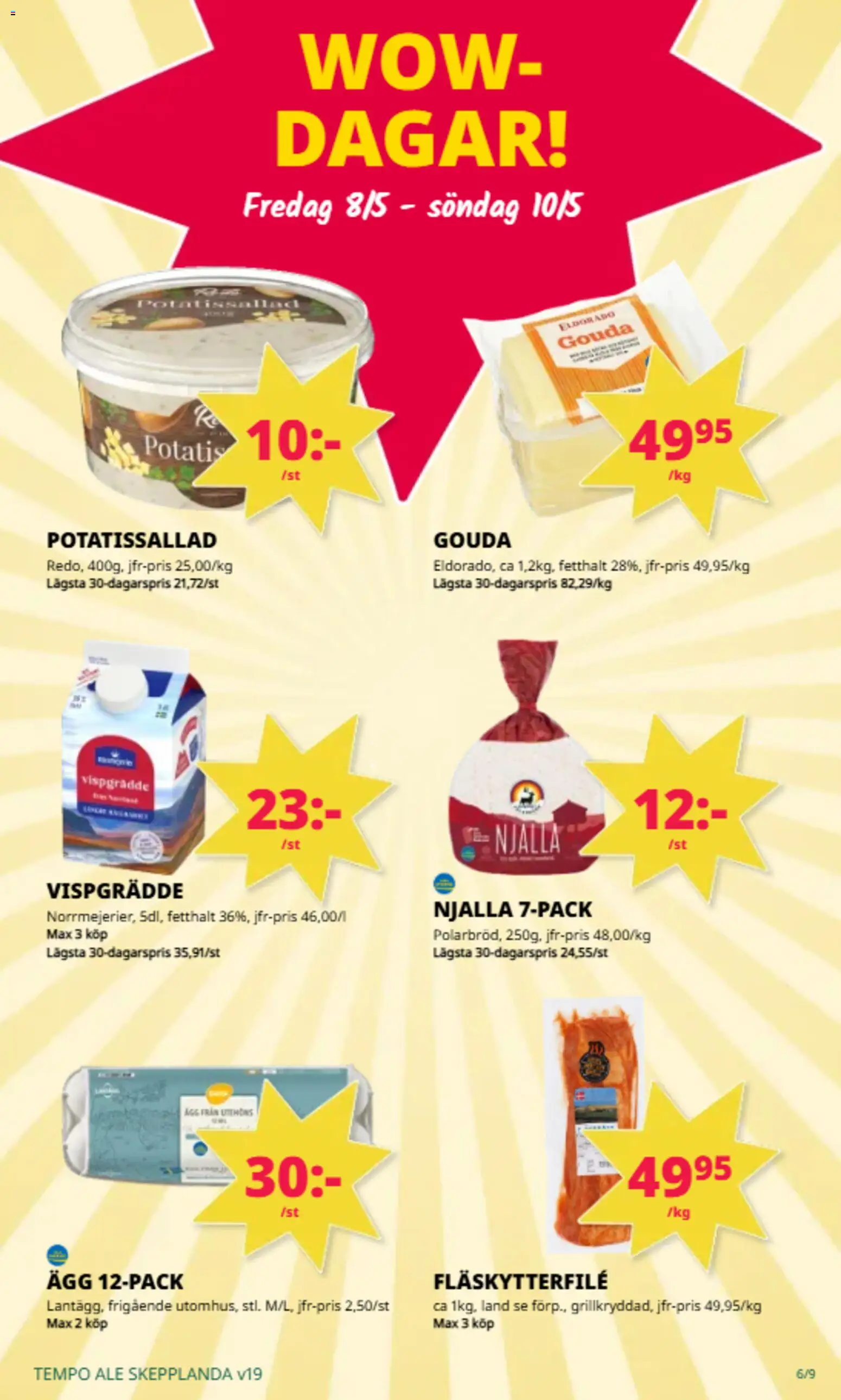 Tempo reklamblad aktuell från 04.05.2026 | Sida: 7 | Produkter: Potatissallad, Te, Potatis, Vispgrädde