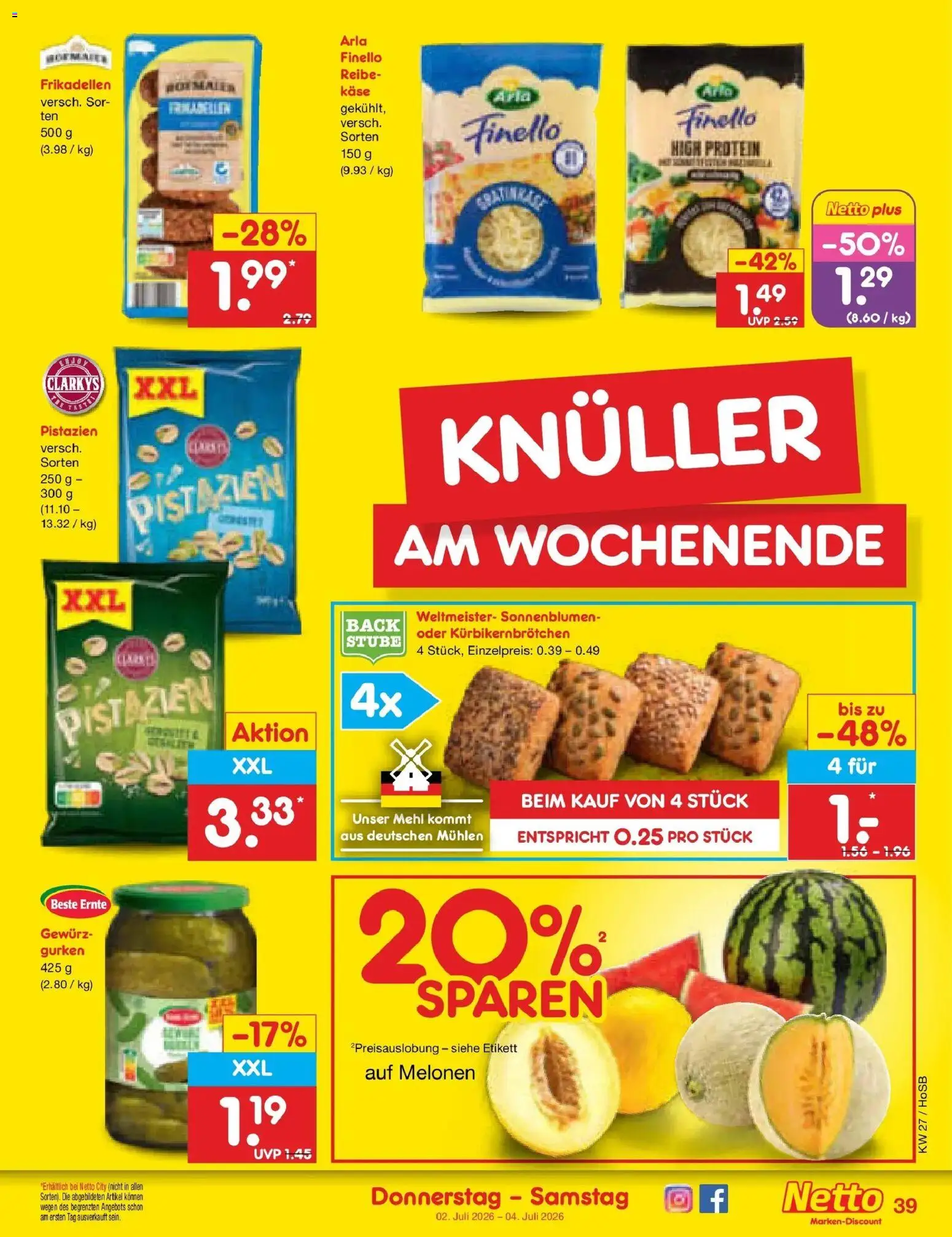 Netto Marken-Discount Prospekt Hannover – gültig ab 29.06.2026 | Seite: 57 | Produkte: Mehl, Käse, Pistazien, Gurken
