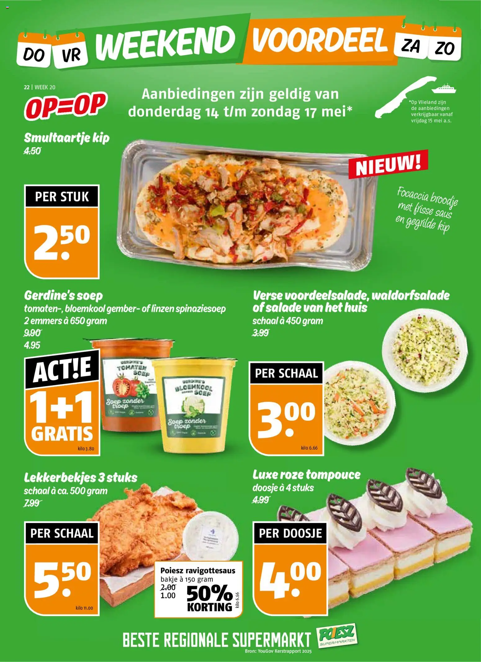 {H1} | Pagina: 22 | Producten: Bloemkool, Salade, Broodje, Saus