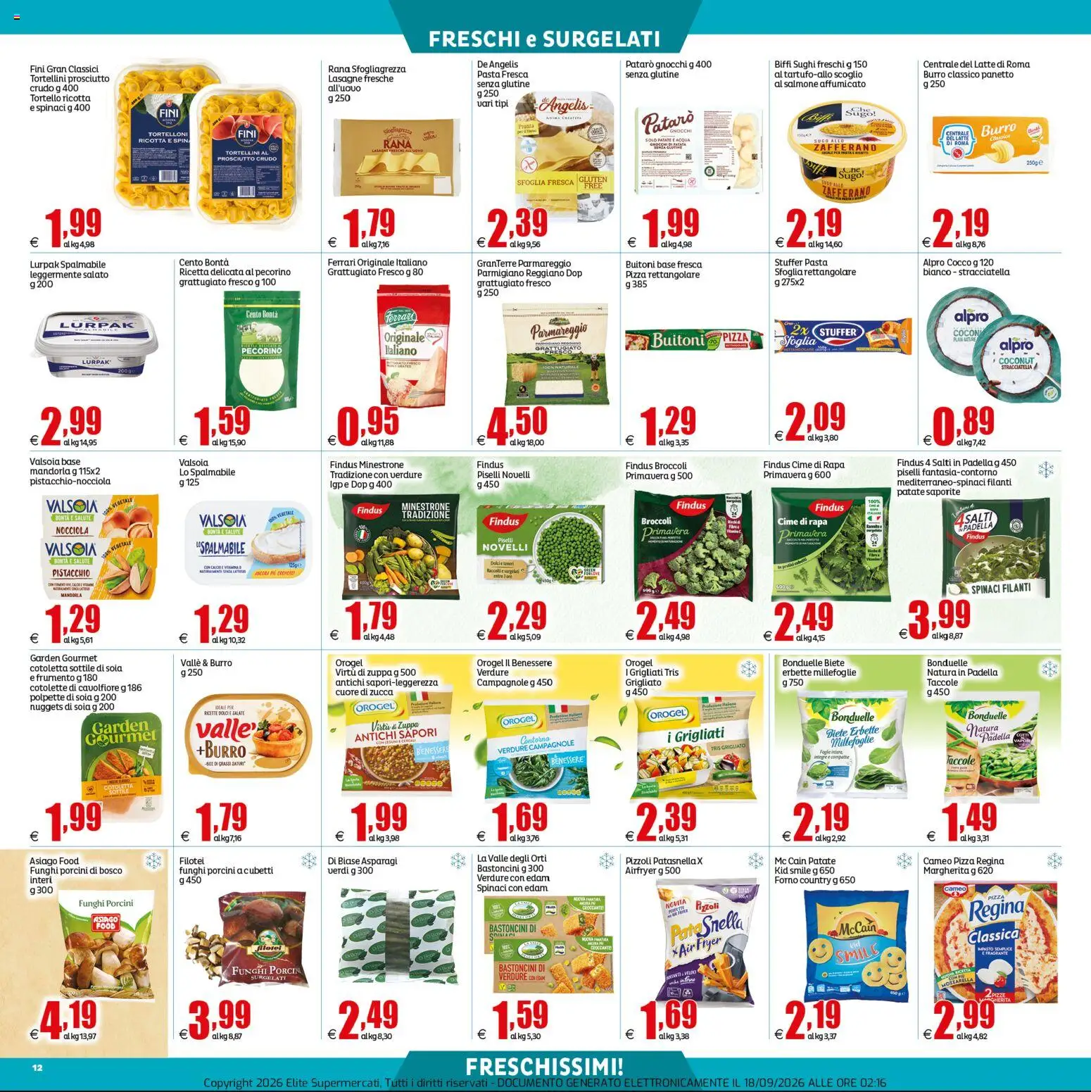 Volantino Elite Supermercati del 18/09/2026 | Pagina: 12 | Prodotti: Salmone affumicato, Pizza, Nuggets, Sugo