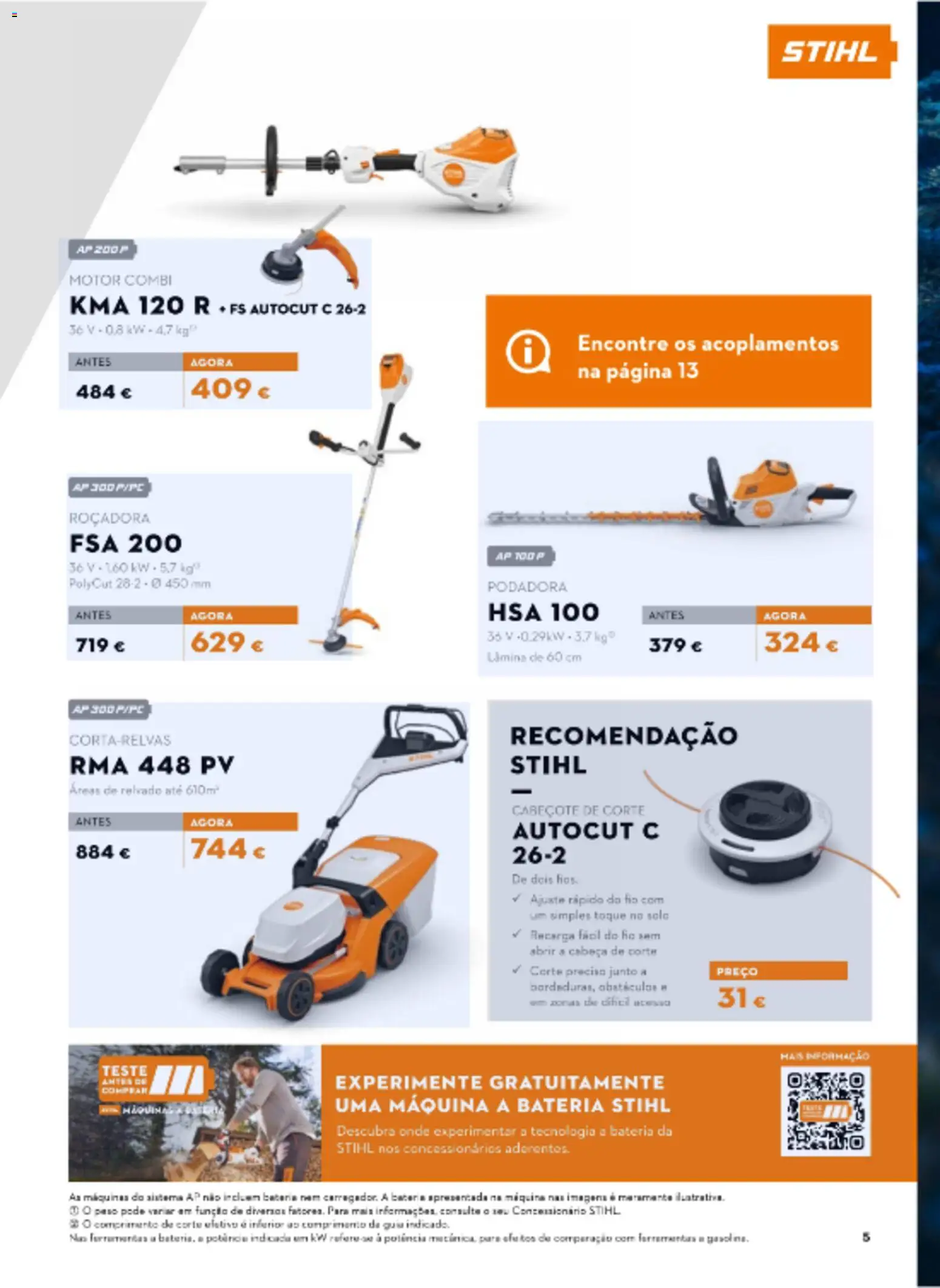 Stihl Outono Catálogo │ válido de 28/09/2026 | Página: 5 | Produtos: Roçadora, Ferramentas, Bateria