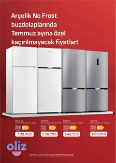 01 Temmuz 2026 tarihinden itibaren geçerli olan Arçelik kataloğu önizlemesi | Sayfa: 12 | Ürünler: Buzdolabı