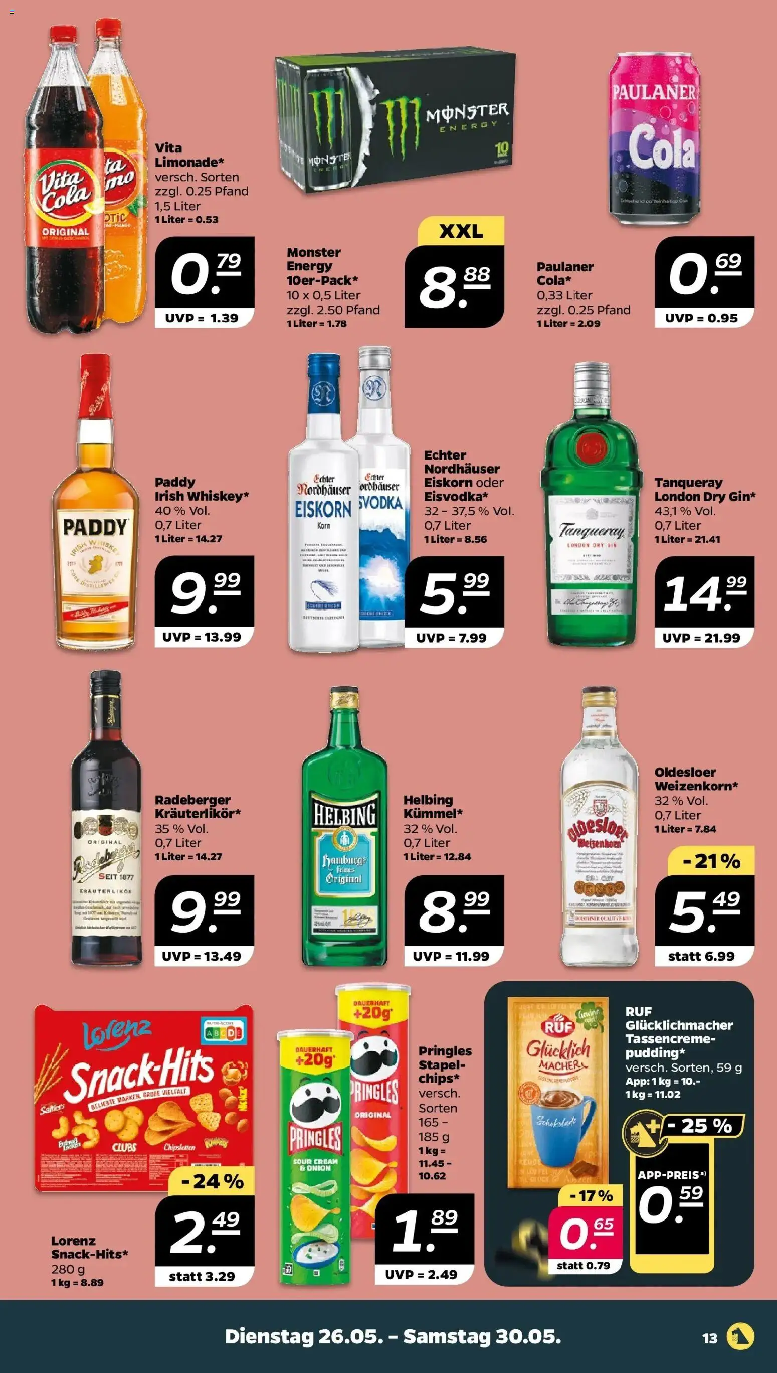 Netto Wochenangebote – gültig ab 26.05.2026 | Seite: 13 | Produkte: Cola, Energy, Vita cola, Gin