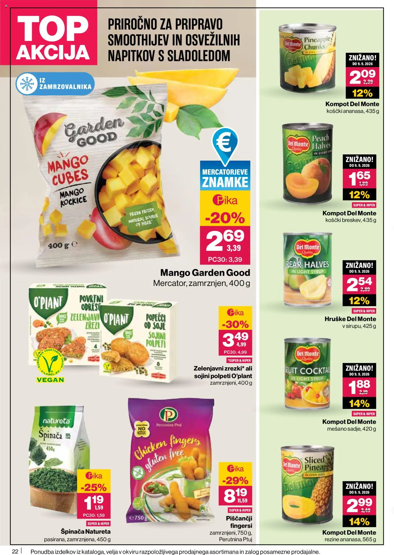 Novi Mercator katalog ponudbe – veljaven od 11.06.2026 | Stran: 22 | Izdelki: Mango, Hruške