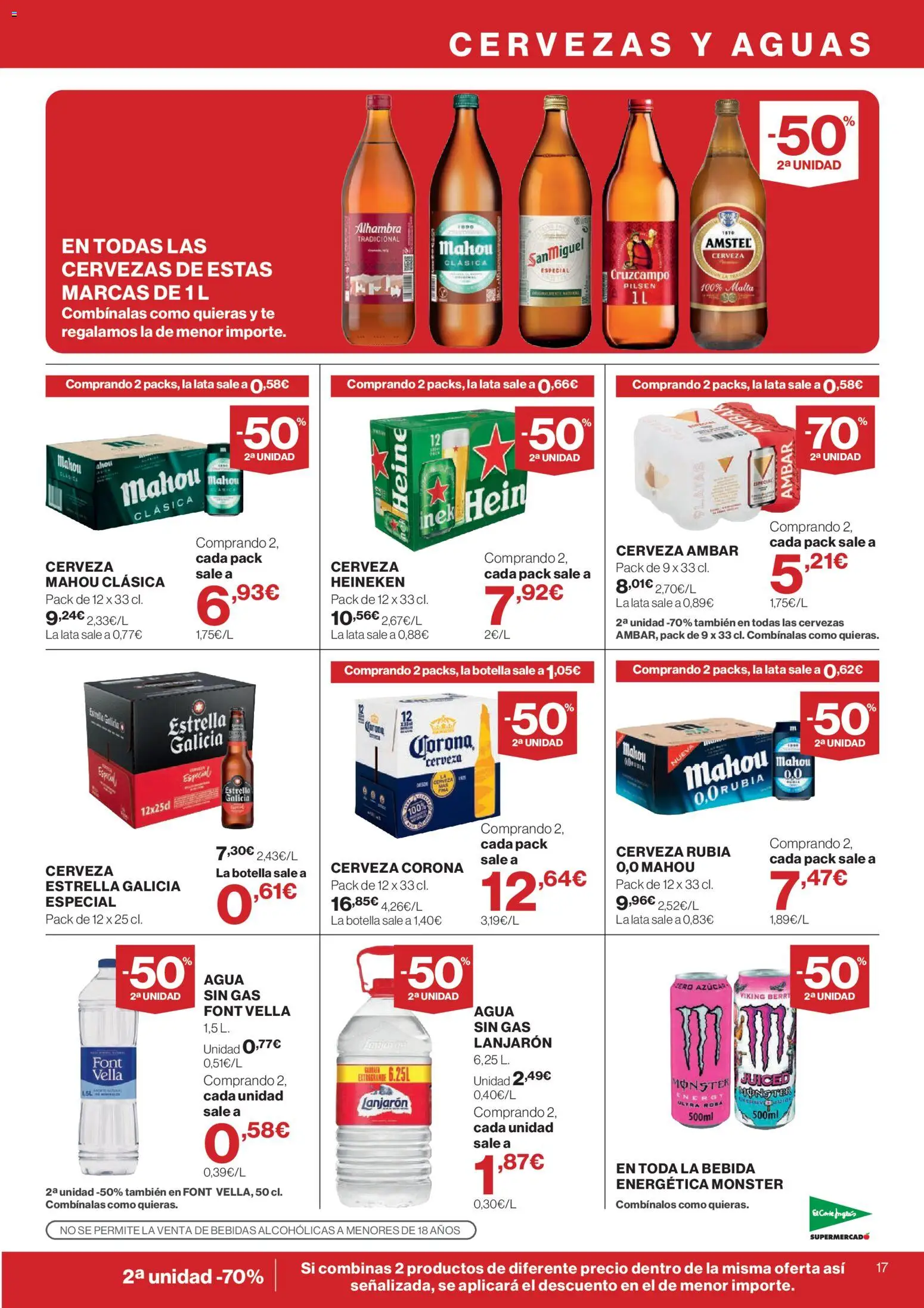 El Corte Inglés ofertas │ válido desde el 13/08/2026 | Página: 17 | Productos: Cerveza, Té, Cerveza Corona, Heineken