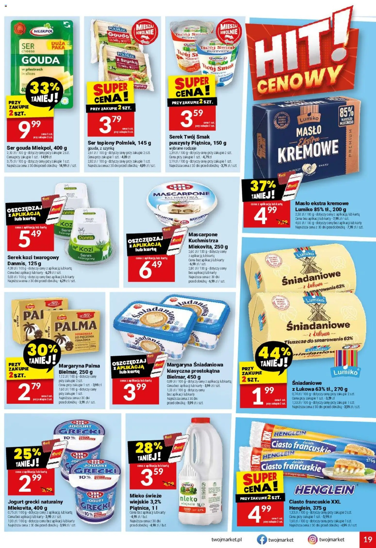Twój Market gazetka od 09.09.2026 | Strona: 19 | Produkty: Jogurt grecki, Serek, Szynka, Ser