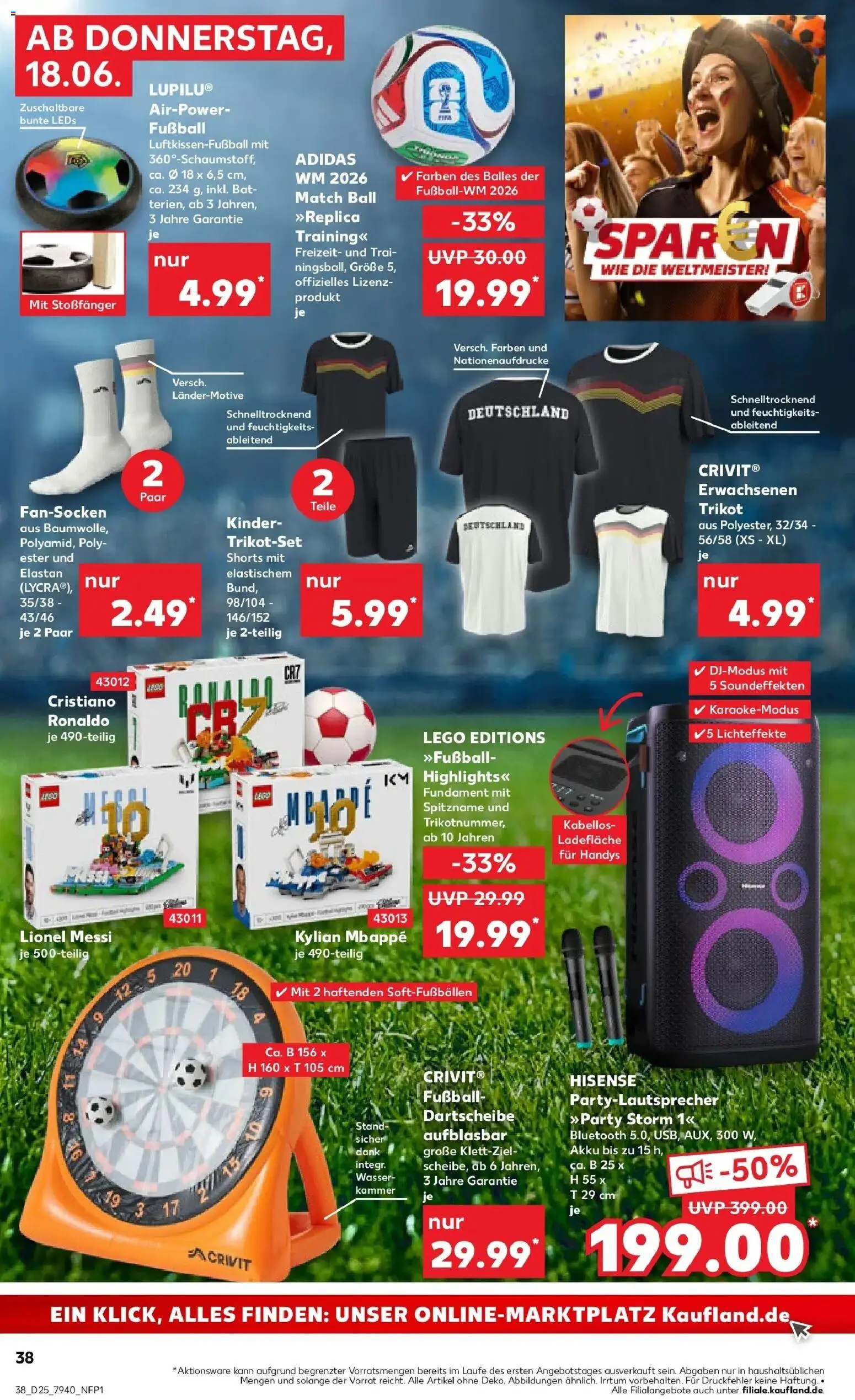 Kaufland Prospekt Oberhausen – gültig ab 15.06.2026 | Seite: 47 | Produkte: Hisense, Fußball, Football, Wasser