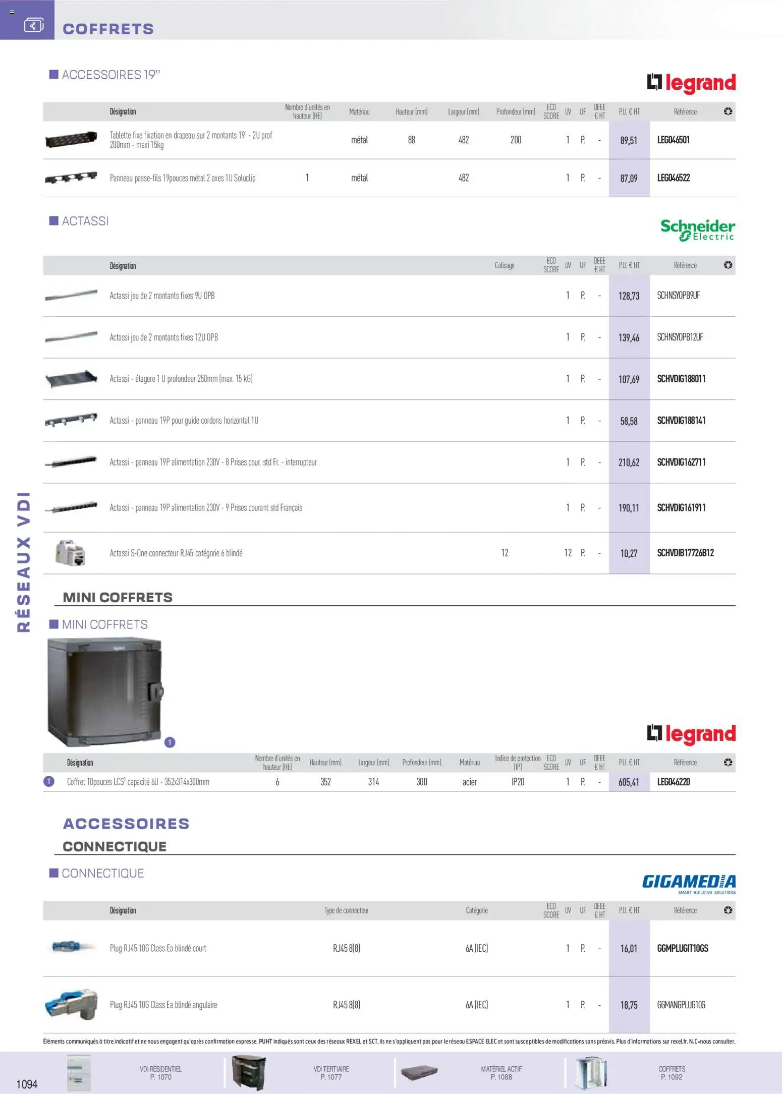 {H1} | Page: 27 | Produits: Tablette, Connecteur, Interrupteur, Étagère