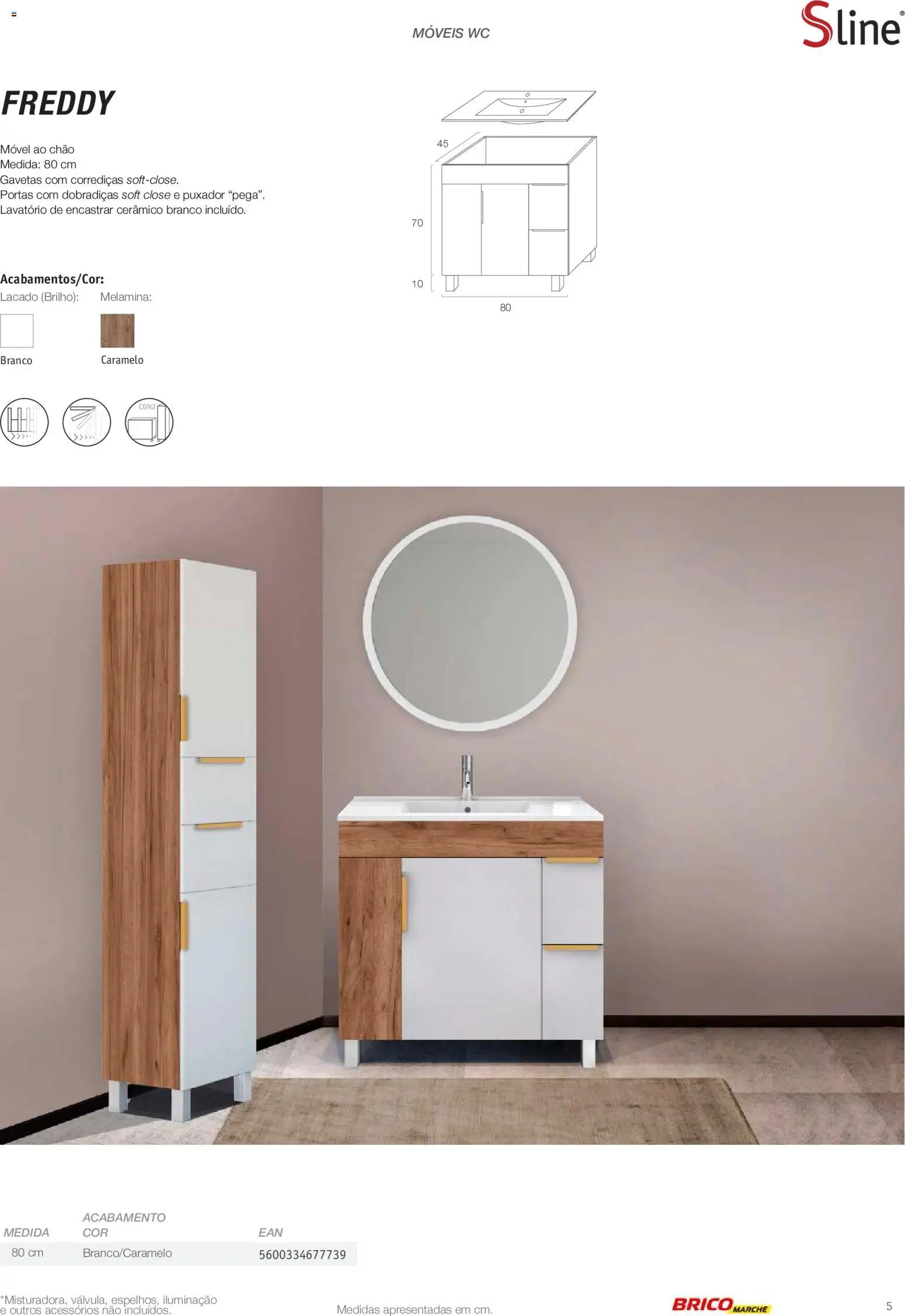 BricoMarché Catálogo de Inspiração Banho │ válido de 15/06/2026 | Página: 5 | Produtos: Portas, Iluminação, Lavatório