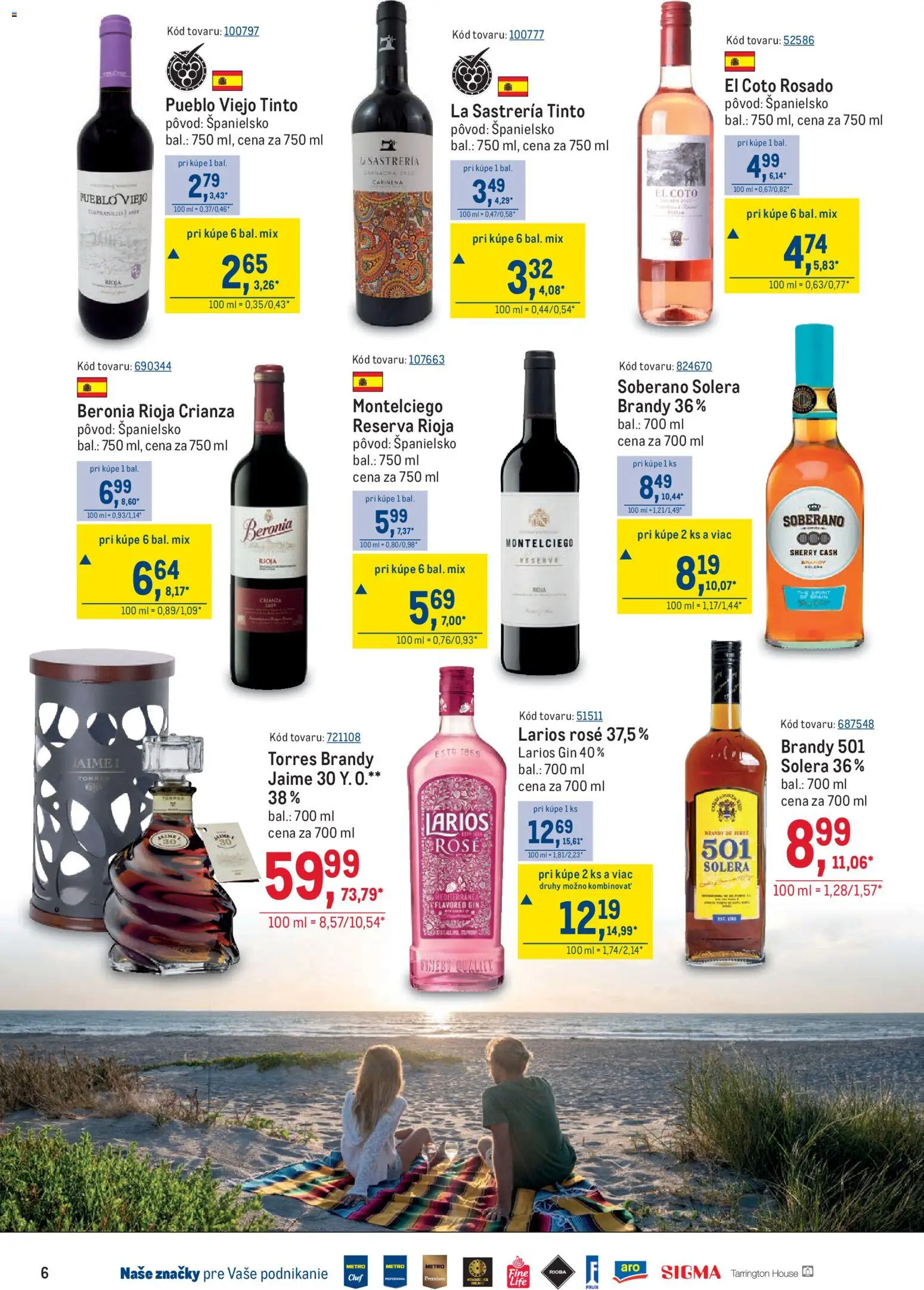 Nové Metro akcie – leták je platný od 20.05.2026 | Strana: 6 | Produkty: Soberano, Gin, Brandy