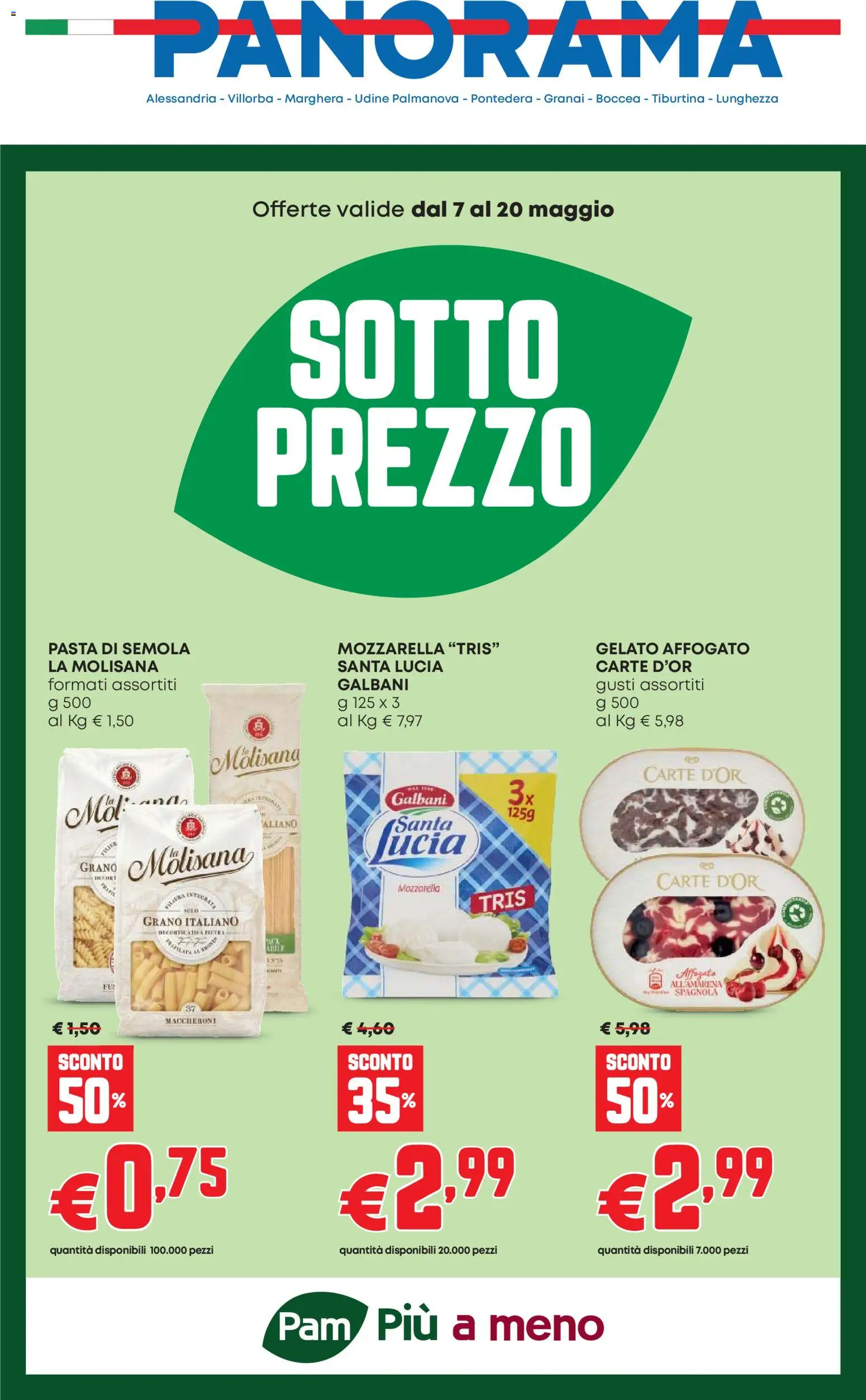 Volantino Panorama del 07.05.2026 | Pagina: 1 | Prodotti: Gelato, Mozzarella, Pasta