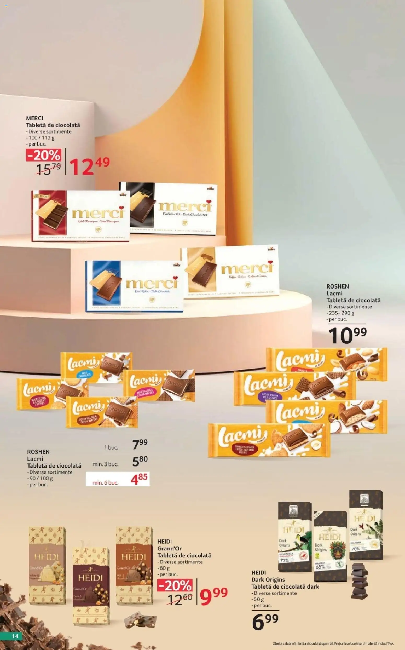 Noul catalog Selgros – valabil de la 02.10.2026 | Pagină: 14 | Produse: Tabletă, Ciocolată, Merci, Heidi
