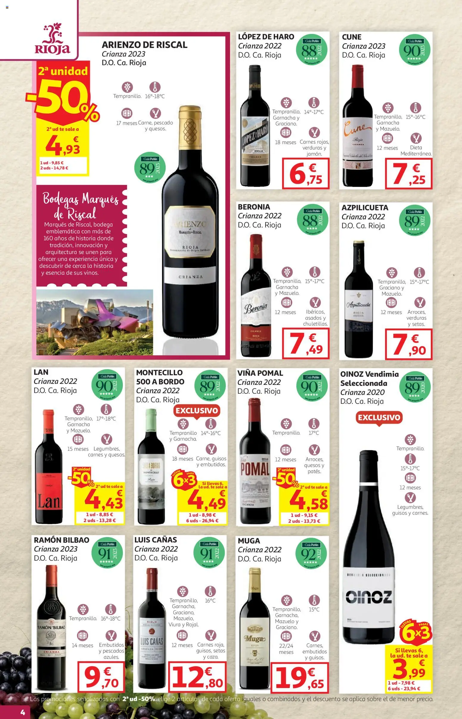 Alcampo - Feria del Vino SST Pais Vasco │ válido desde el 08/10/2026 | Página: 4 | Productos: Setas, Pescado, Té, Embutidos