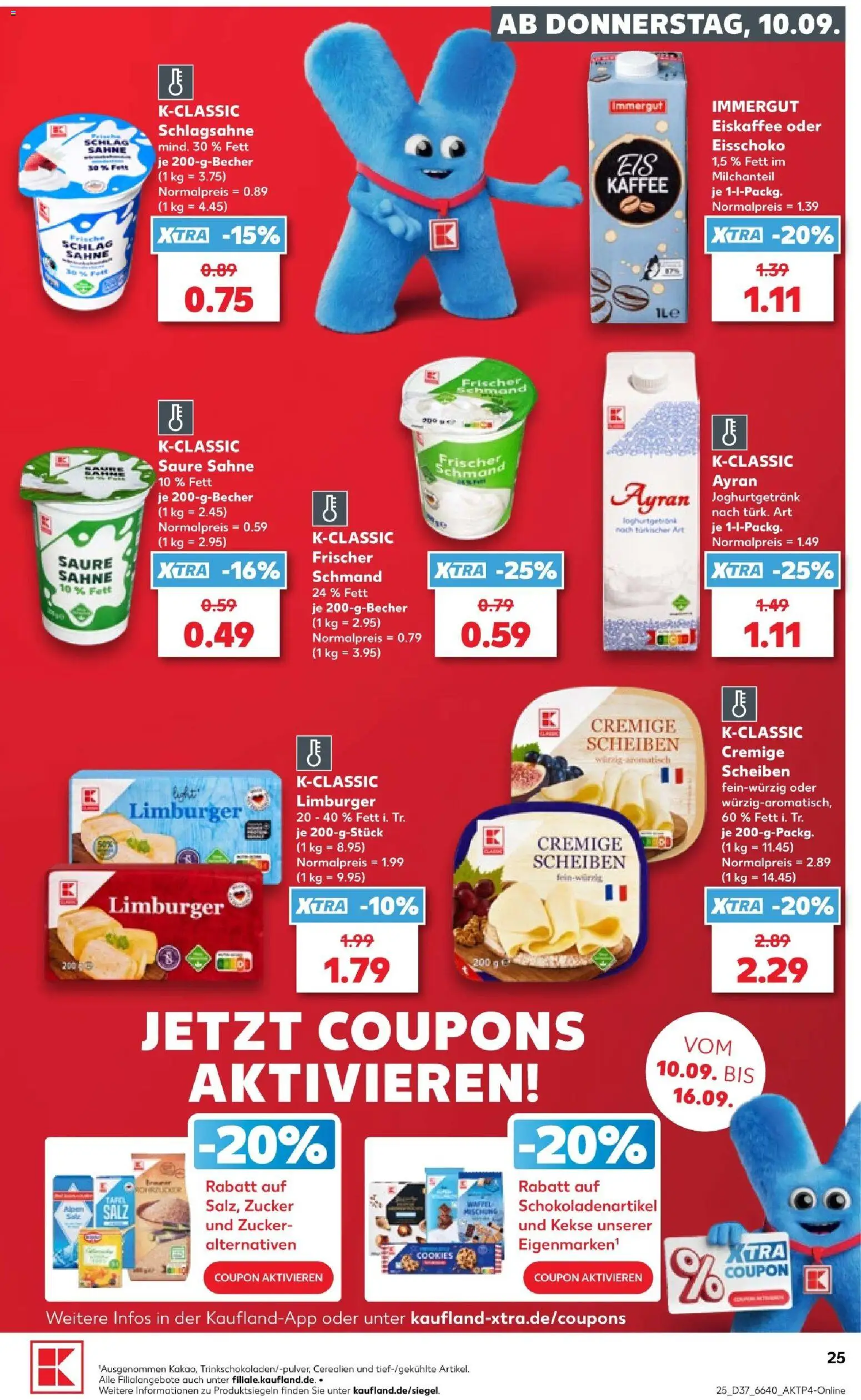 Kaufland Prospekt Speyer – gültig ab 10.09.2026 | Seite: 25 | Produkte: Schlagsahne, Salz, Zucker, Sahne
