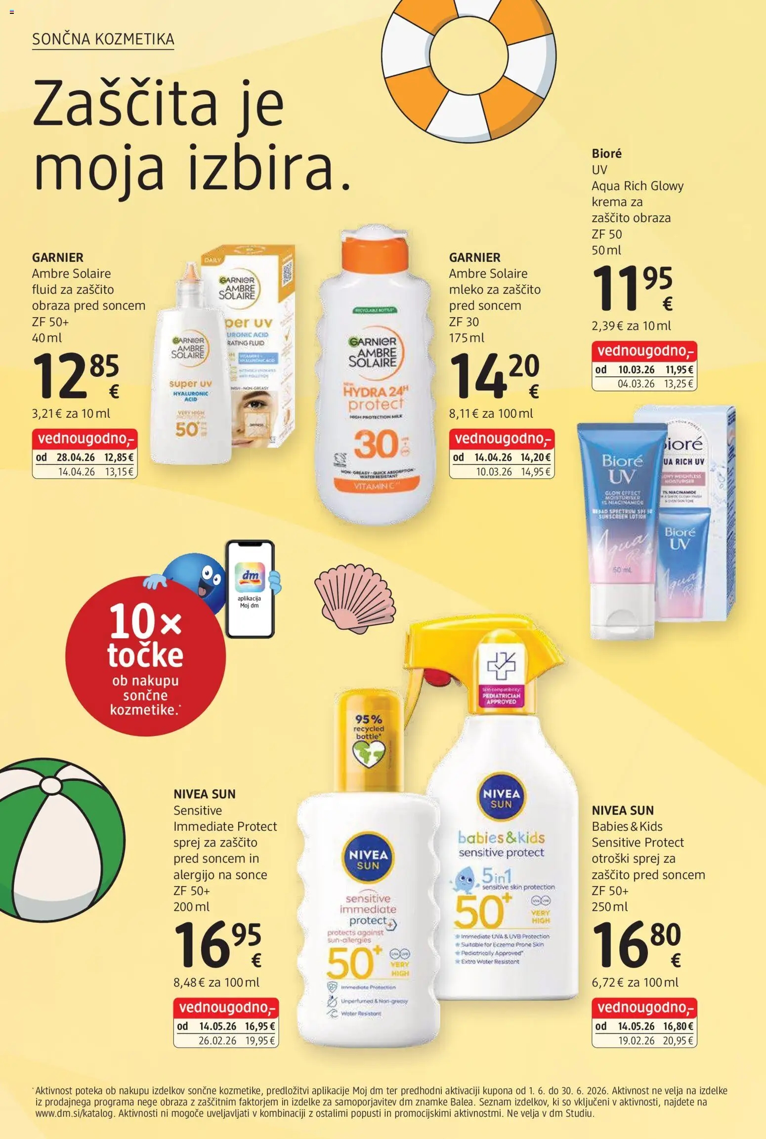 Novi DM Drogerie Markt katalog ponudbe – veljaven od 01.06.2026 | Stran: 4 | Izdelki: Sončna kozmetika, Krema, Mleko