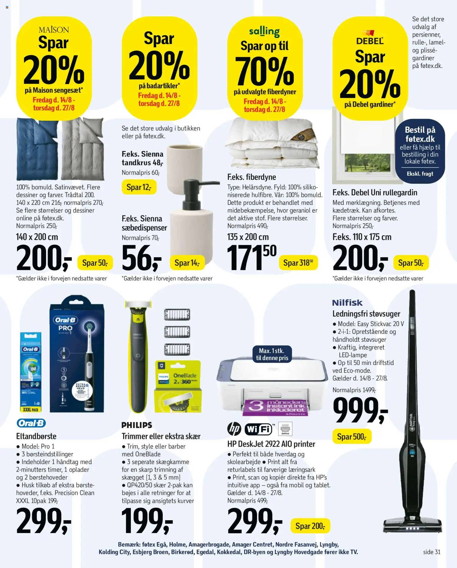 Føtex tilbudsavis – gyldig fra 14/08/2026 | Side: 49 | Produkter: Børste, Eltandbørste, Printer, Støvsuger