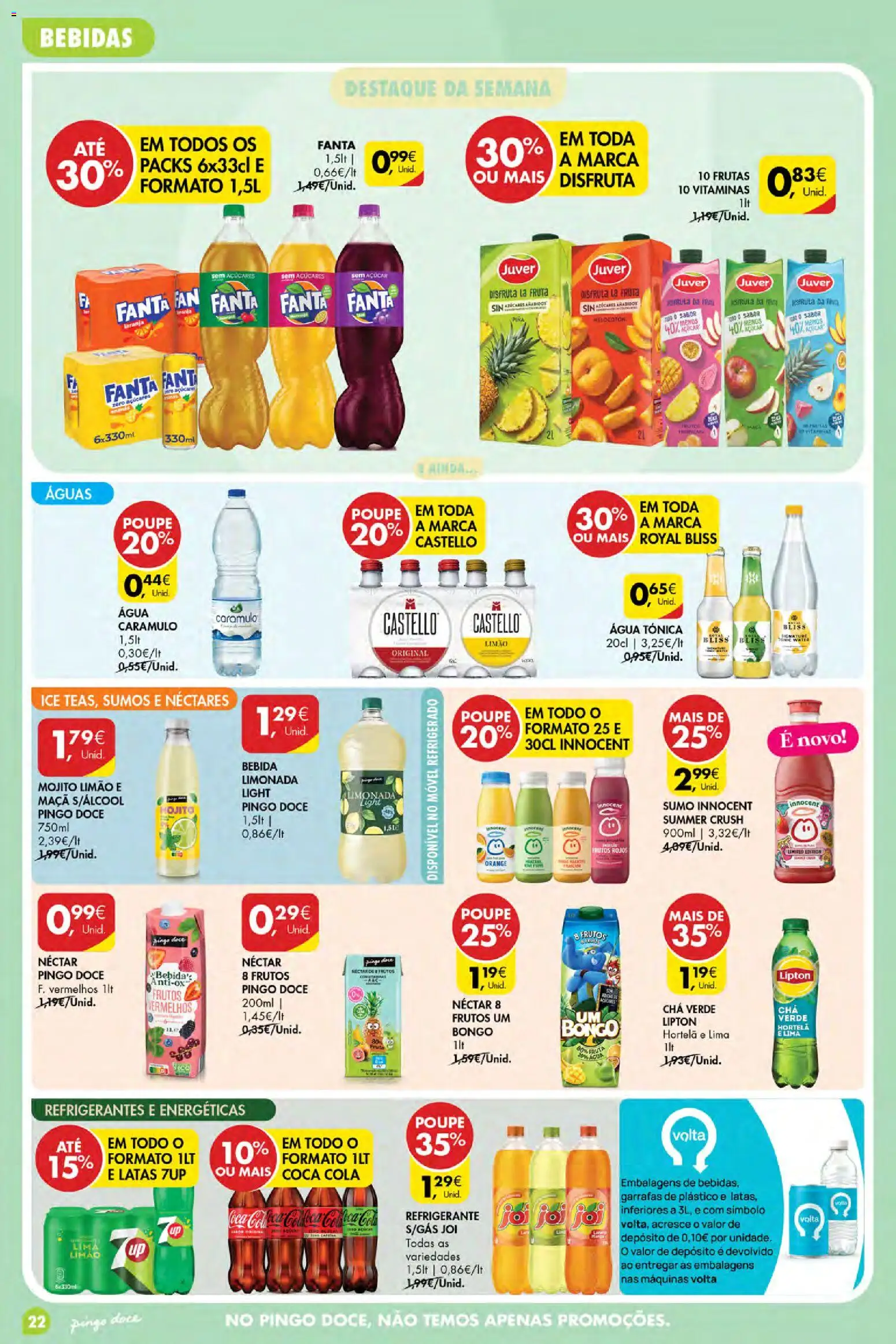 Pingo Doce Poupe Esta Semana Açores │ válido de 17/09/2026 | Página: 22 | Produtos: Agua, Refrigerante, Chá, Lima