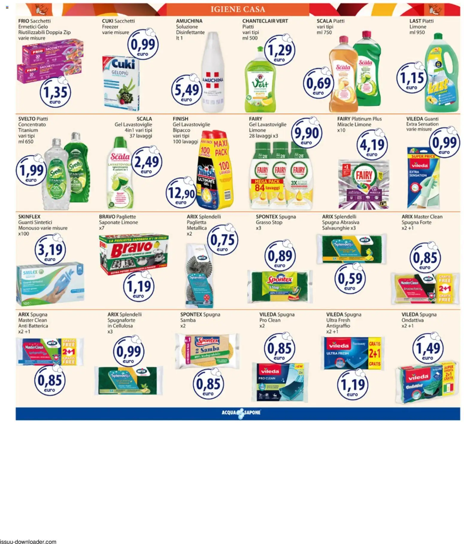 Volantino Acqua e Sapone del 27/07/2026 | Pagina: 15 | Prodotti: Spugna, Sapone, Limone, Guanti