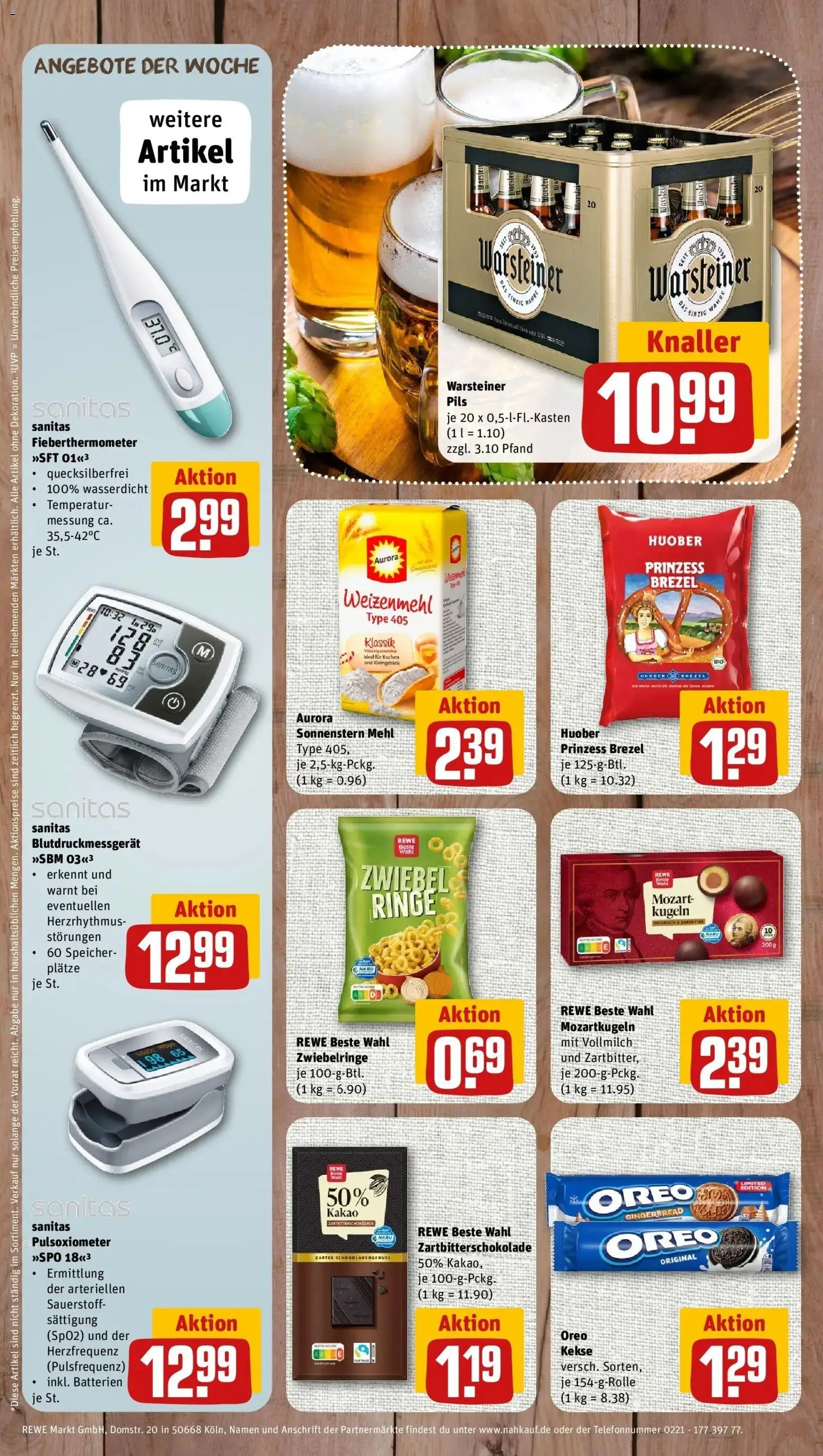 REWE Prospekt ab 12.10.2026 zum Blättern » Angebote | Seite: 9 | Produkte: Mehl, Pils, Warsteiner, Kekse