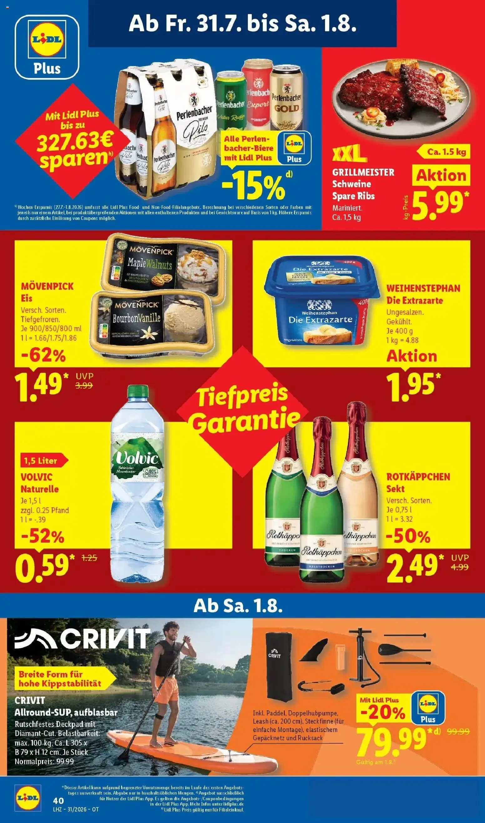 Lidl Prospekt Senftenberg – gültig ab 27.07.2026 | Seite: 64 | Produkte: Spare ribs, Movenpick eis, Rotkäppchen, Volvic