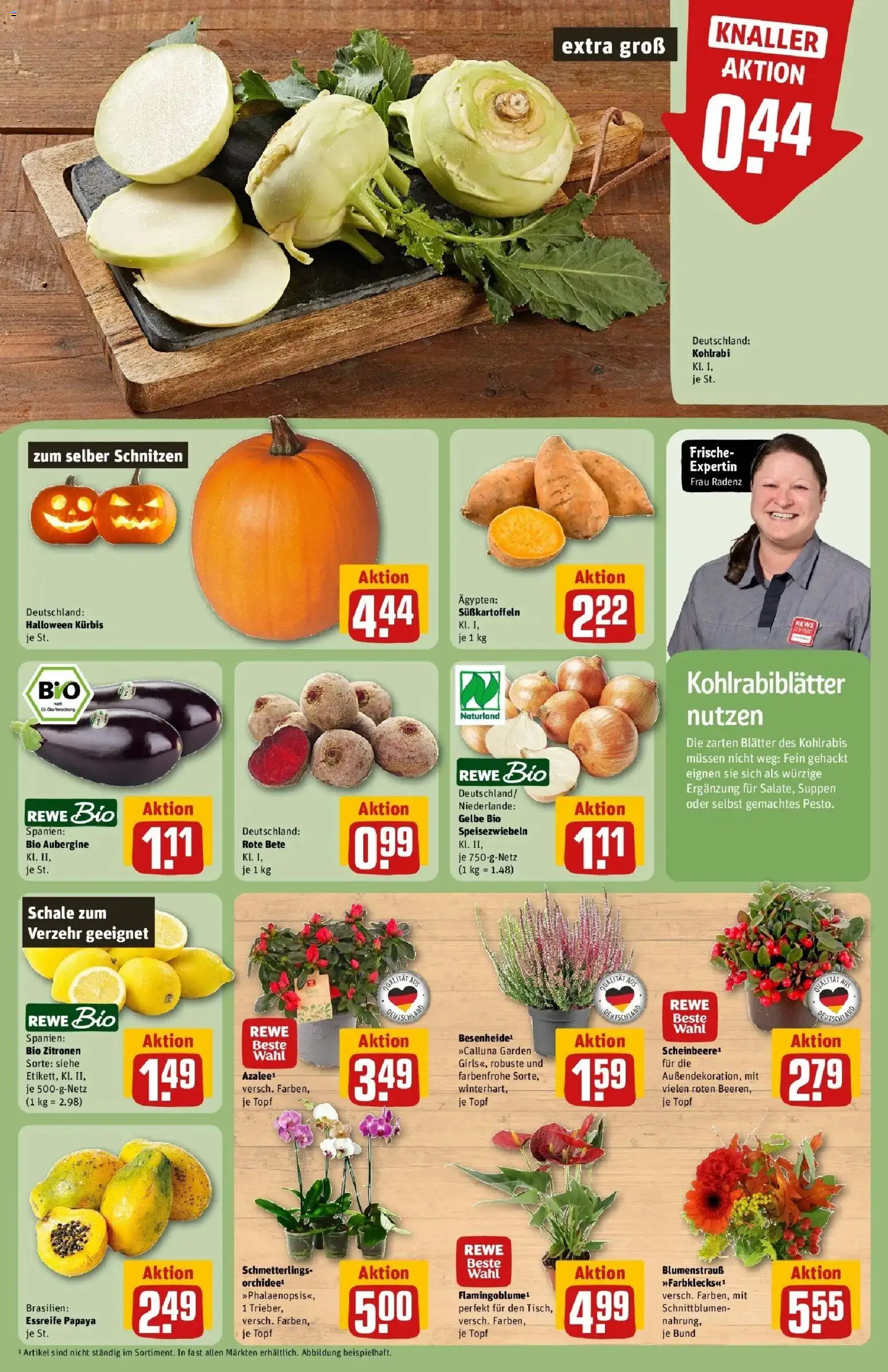 REWE Prospekt ab 12.10.2026 zum Blättern » Angebote | Seite: 5 | Produkte: Kohlrabi, Aubergine, Kürbis, Zitronen
