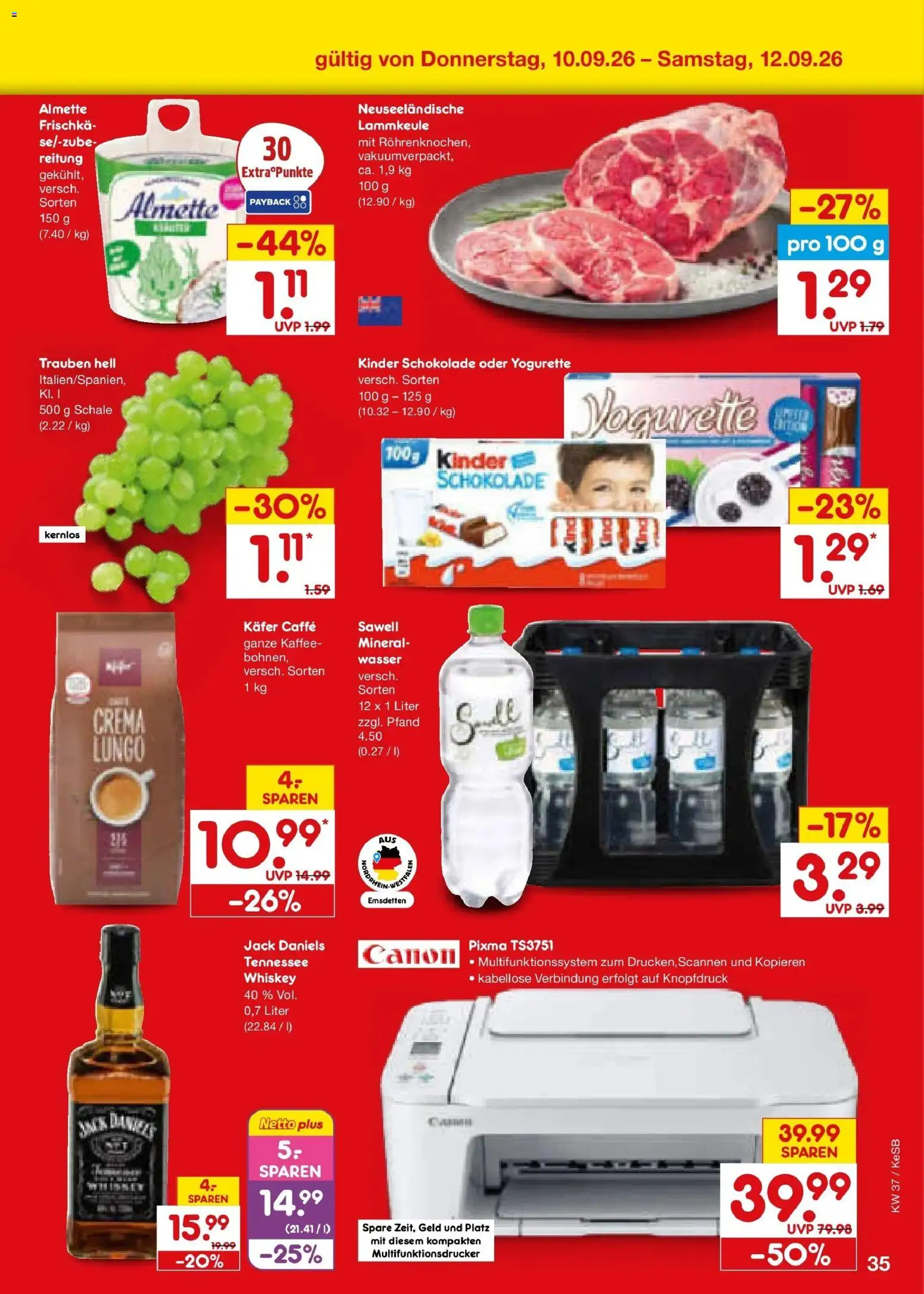 Netto Marken-Discount Prospekt Koblenz – gültig ab 07.09.2026 | Seite: 51 | Produkte: Kinder schokolade, Lammkeule, Almette, Yogurette