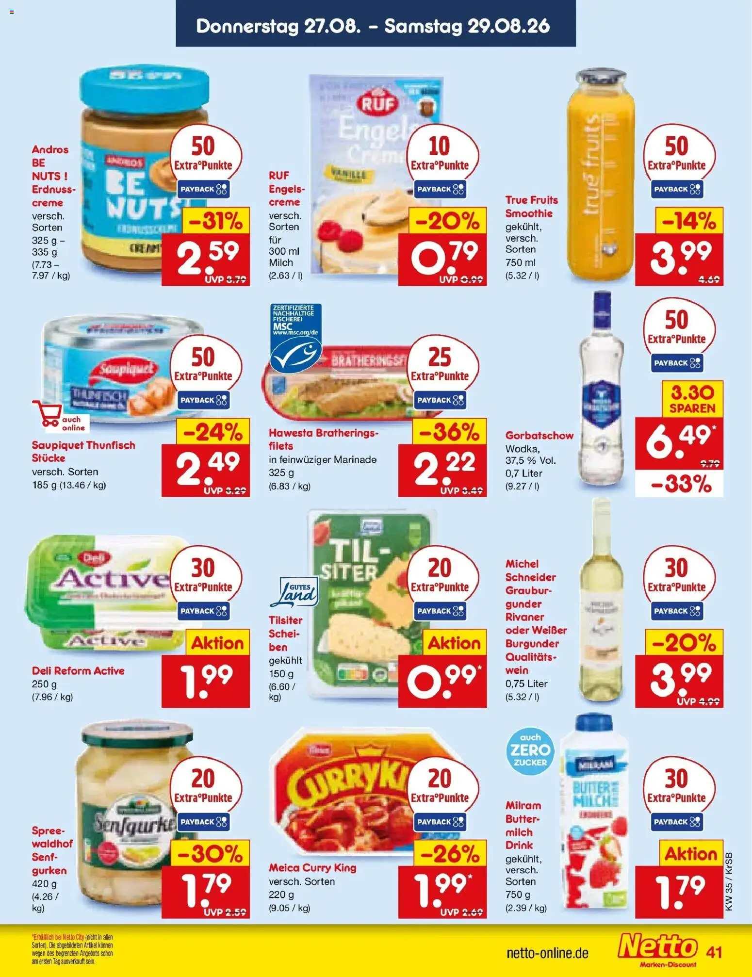 Netto Marken-Discount Prospekt Baesweiler – gültig ab 24.08.2026 | Seite: 55 | Produkte: Butter, Meica, Milram, Wein