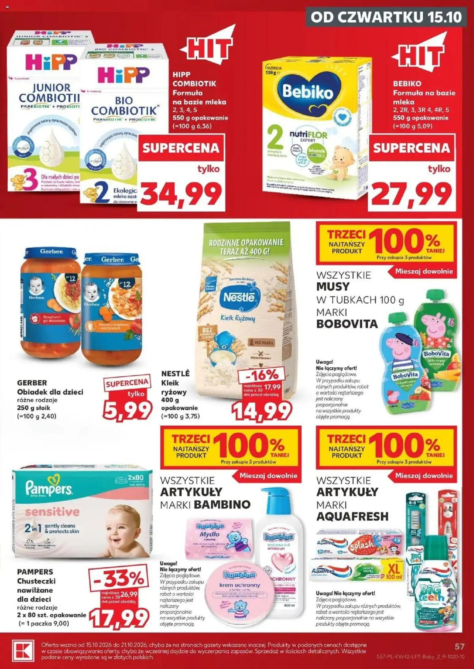 Kaufland aktualna gazetka od 15.10.2026 - od jutra PDF | Strona: 57 | Produkty: Chusteczki, Pasta, Mydło, Krem
