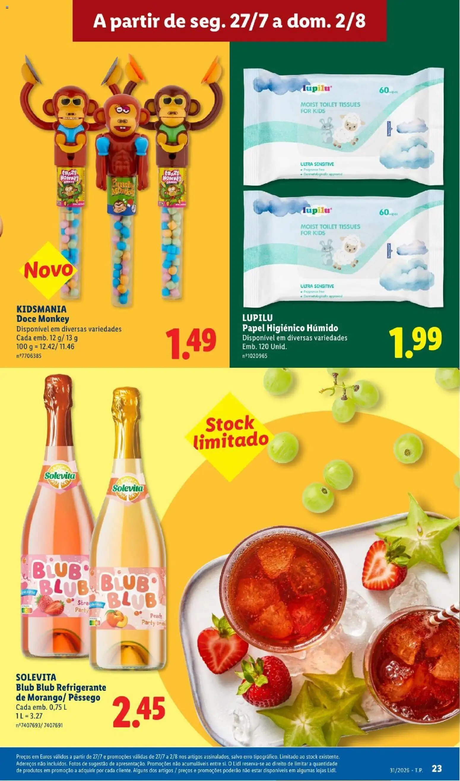 Lidl folheto │ válido de 27/07/2026 | Página: 23 | Produtos: Refrigerante, Papel higiénico