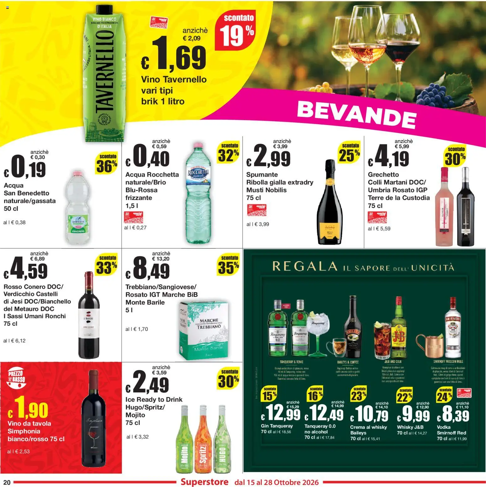Volantino Sì con Te del 15/10/2026 | Pagina: 20 | Prodotti: Crema, Caffè, Vino, Spumante