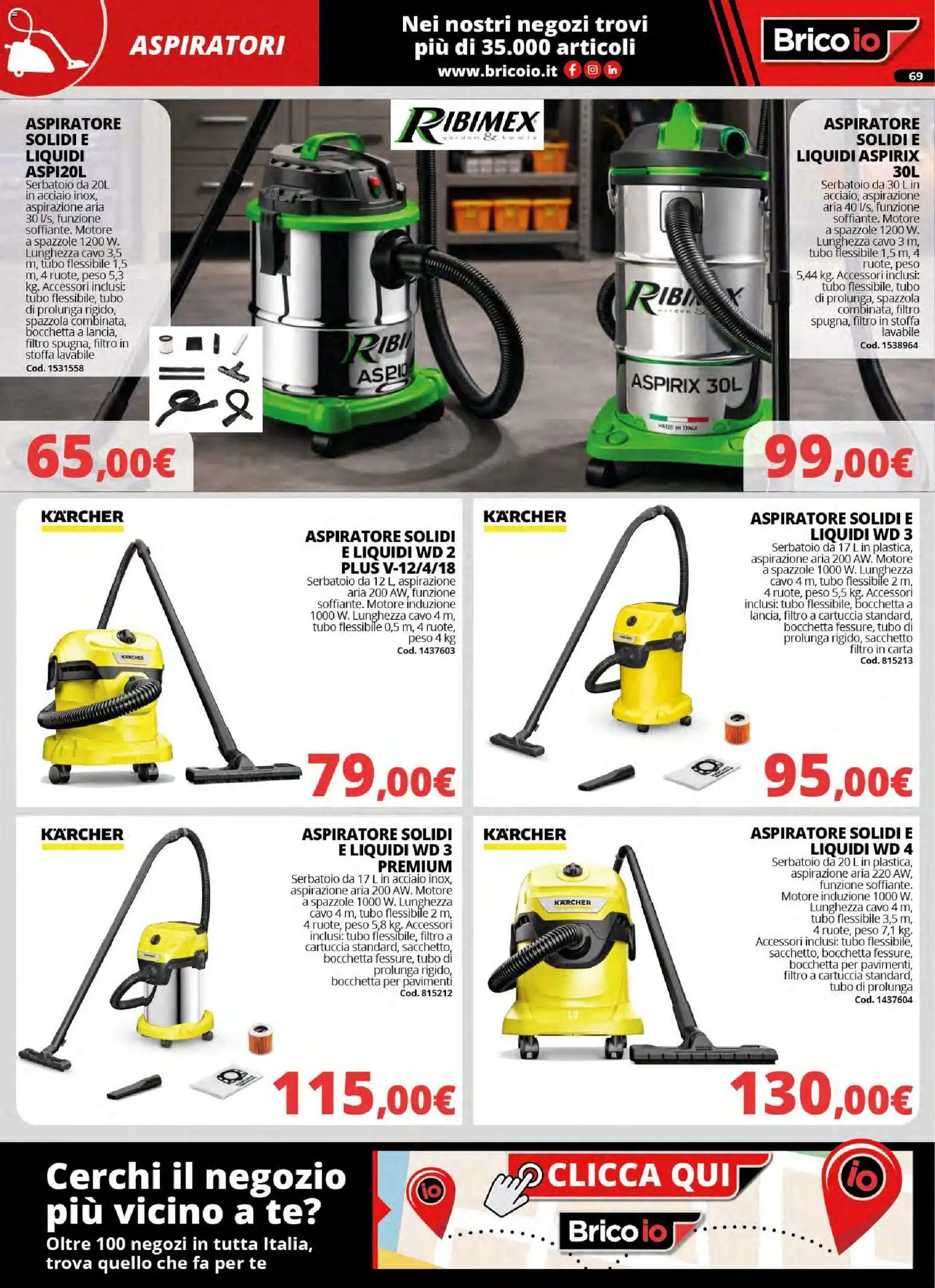 Volantino Brico io del 30.03.2026 | Pagina: 69 | Prodotti: Spazzola, Tè, Tubo, Cavo