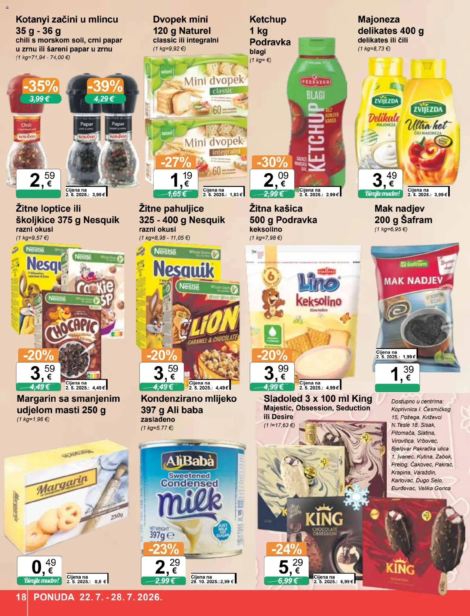 KTC katalog | vrijedi od 22.07.2026 | Stranica: 18 | Proizvodi: Margarin, Dvopek, Majoneza, Čili